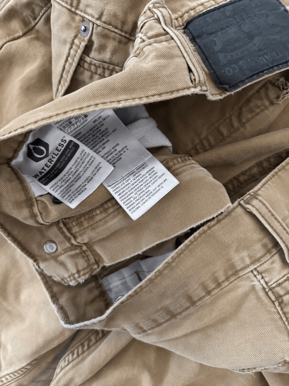 Levi's Levi's 514 Mens 34x32 Beige Tan Jeans Denim Pants Black Size US 34 / EU 50 - 3 Thumbnail