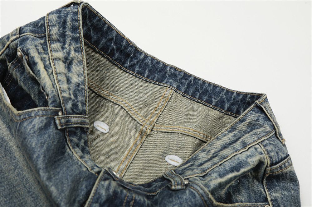 Vintage Men's Retro Punk Distressed Gradient Whiskered Washed Jeans Size US 32 / EU 48 - 6 Thumbnail