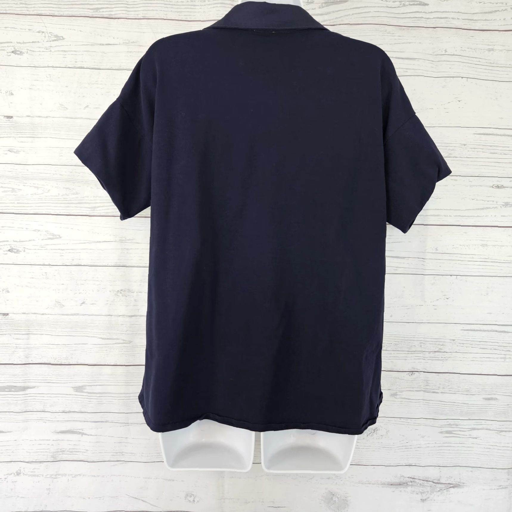 Vintage Chico's Womens Top Blouse Short Sleeve Cotton Blend Solid Blue Size S Small Shirt Womens Size S / US 4 / IT 40 - 3 Thumbnail