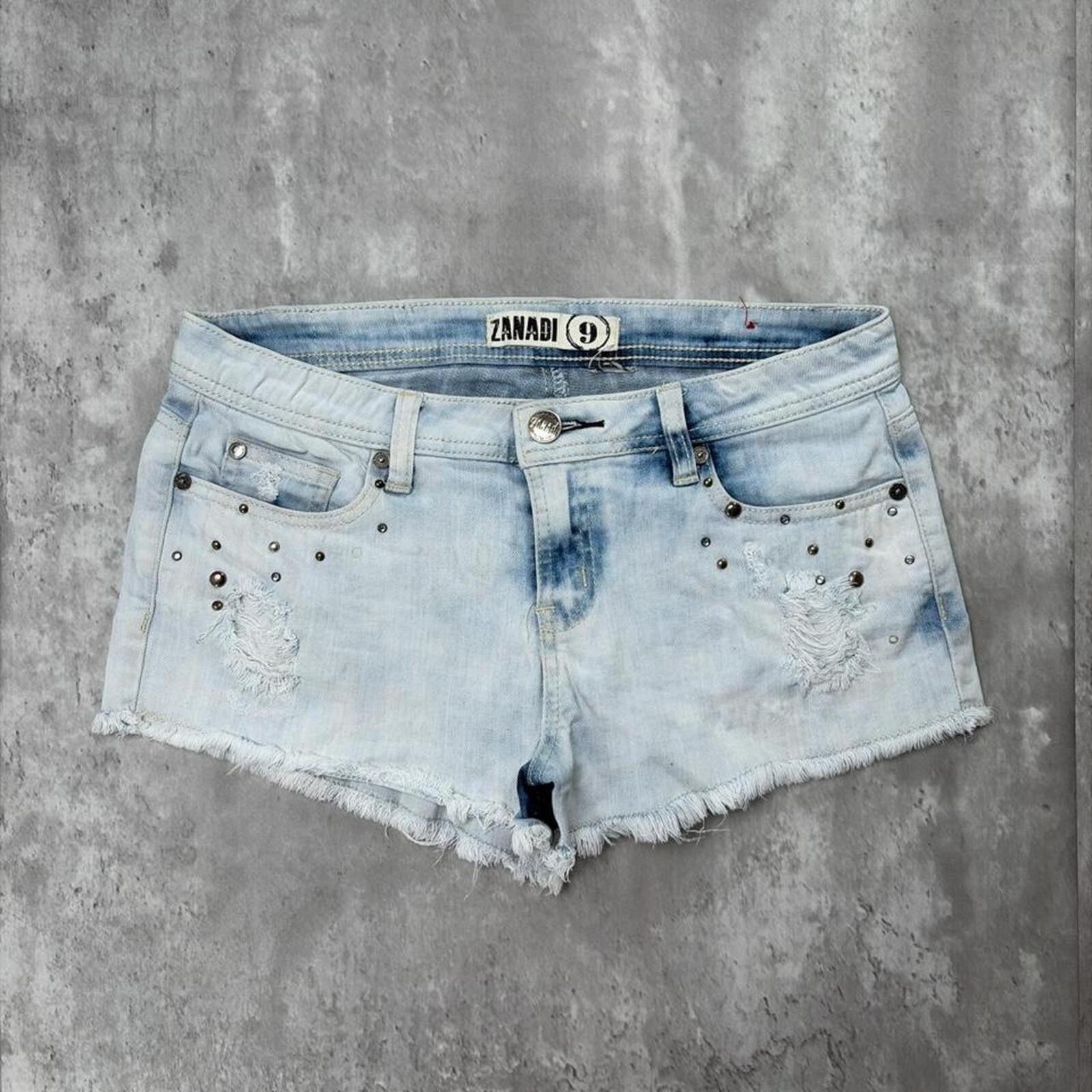 Other Y2K Light Wash Zanadi Grunge Gothic Denim Shorts Size 32" / US 10 / IT 46 - 2 Thumbnail