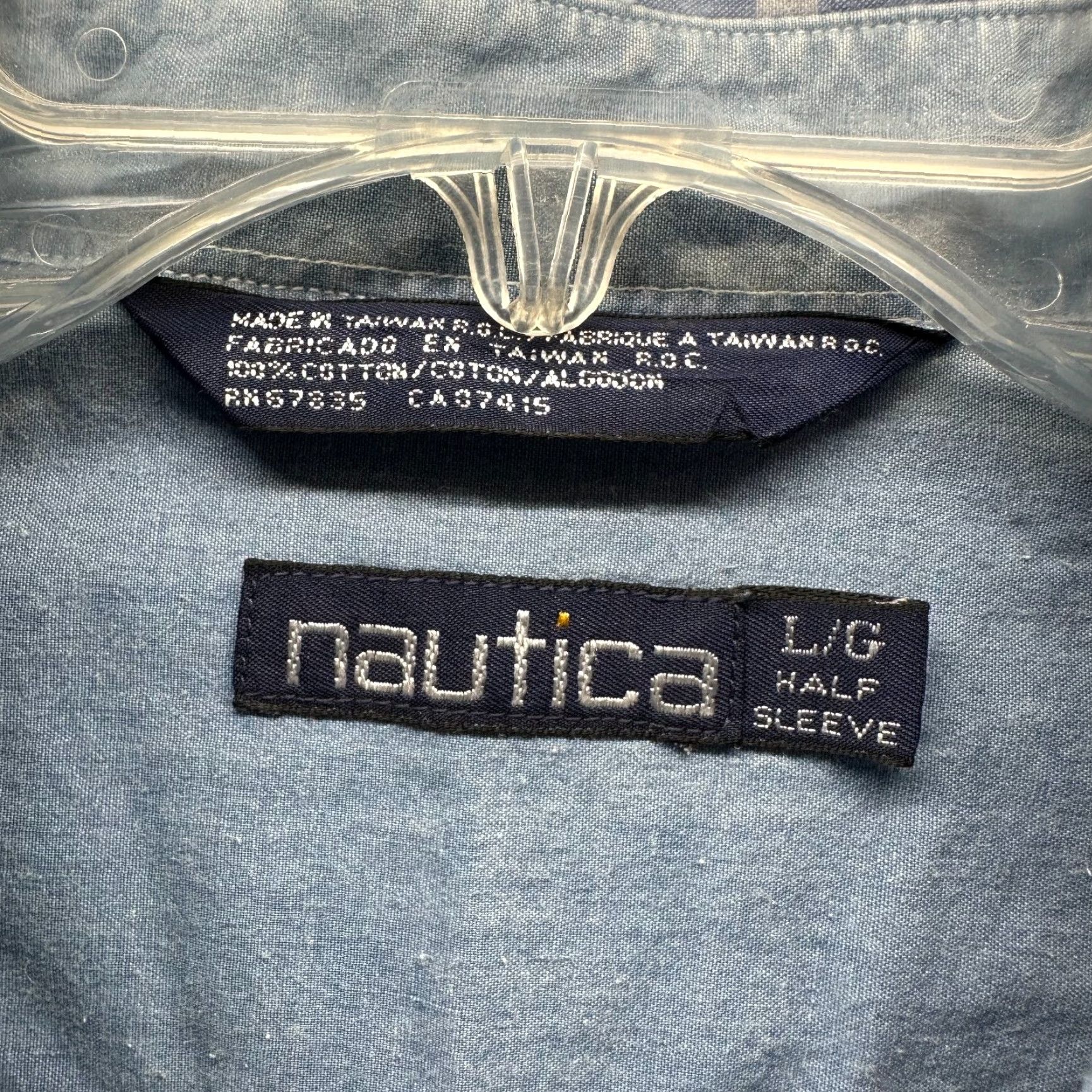 Nautica VINTAGE Nautica Shirt Mens Large Blue Plaid 90s Button-Up Short Sleeve Cotton Collared Beach Casual Workwear Size US L / EU 52-54 / 3 - 6 Thumbnail