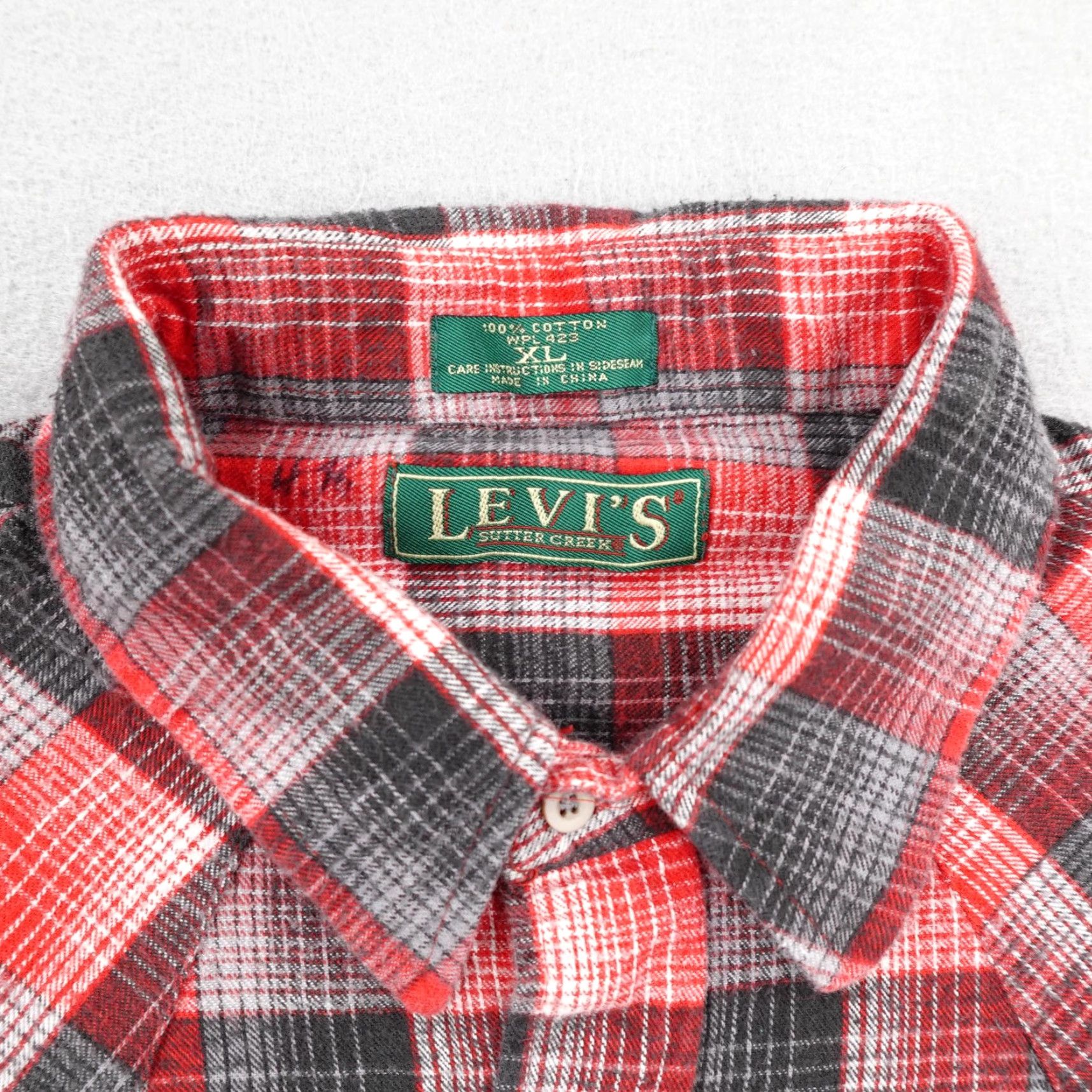 Levi's VINTAGE Levi's Shirt Mens XL Red Gray Flannel Sutter Creek Western Pearl Snap 90s Size US XL / EU 56 / 4 - 2 Thumbnail