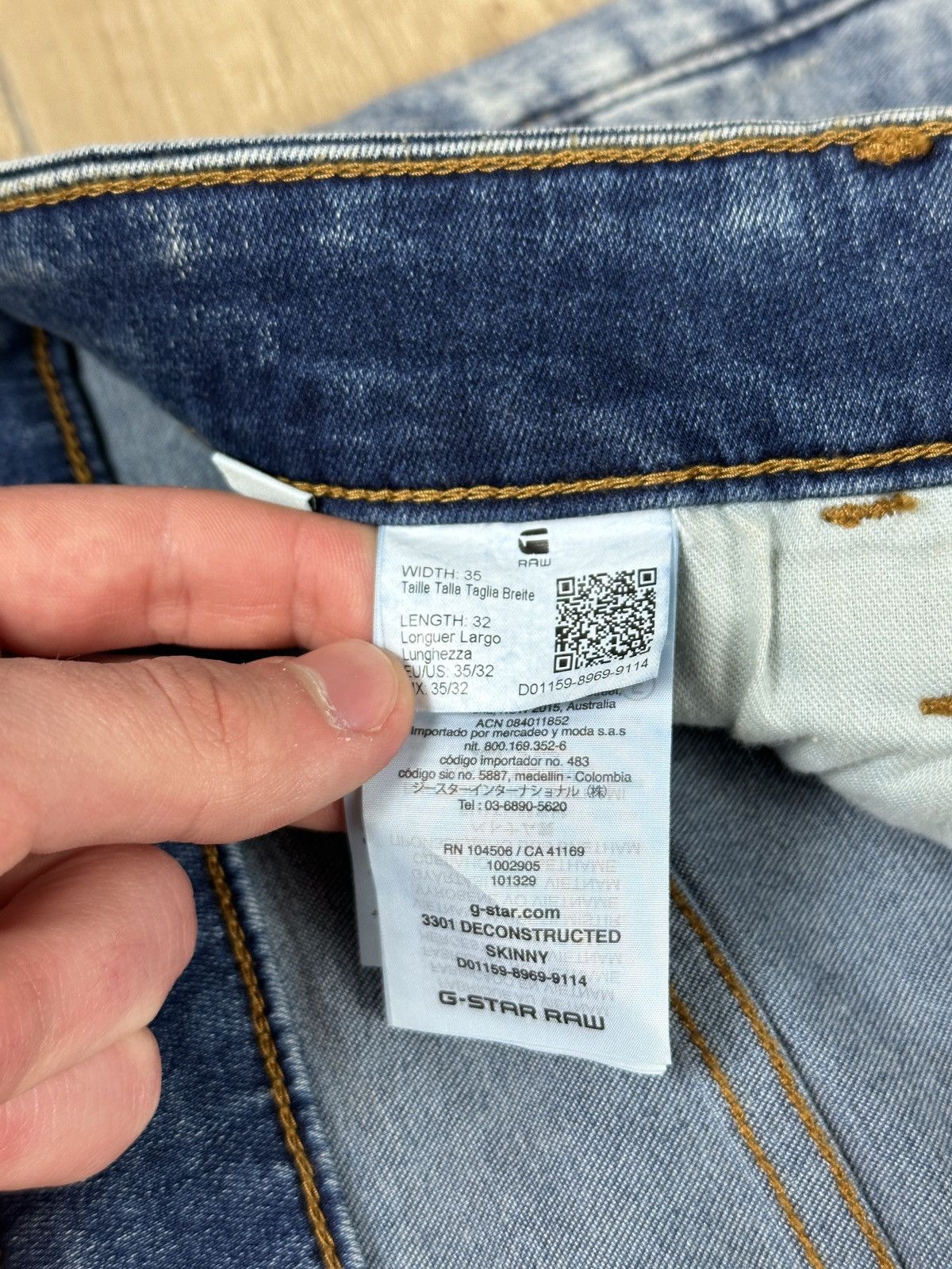 G-Star NEW!!! G-Star Raw 3301 Deconstructed Skinny Denim Jeans Size US 35 - 6 Thumbnail