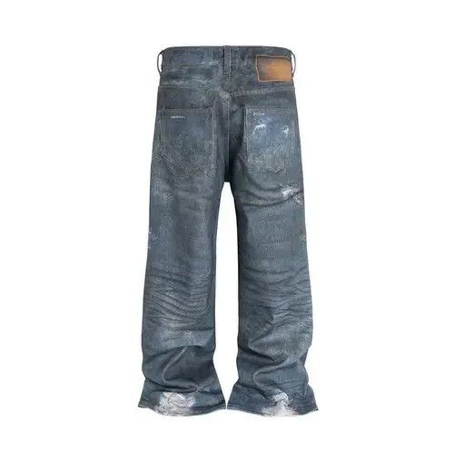 Jean Distressed Dirty Blue Ripped Jeans Size US 33 - 6 Thumbnail