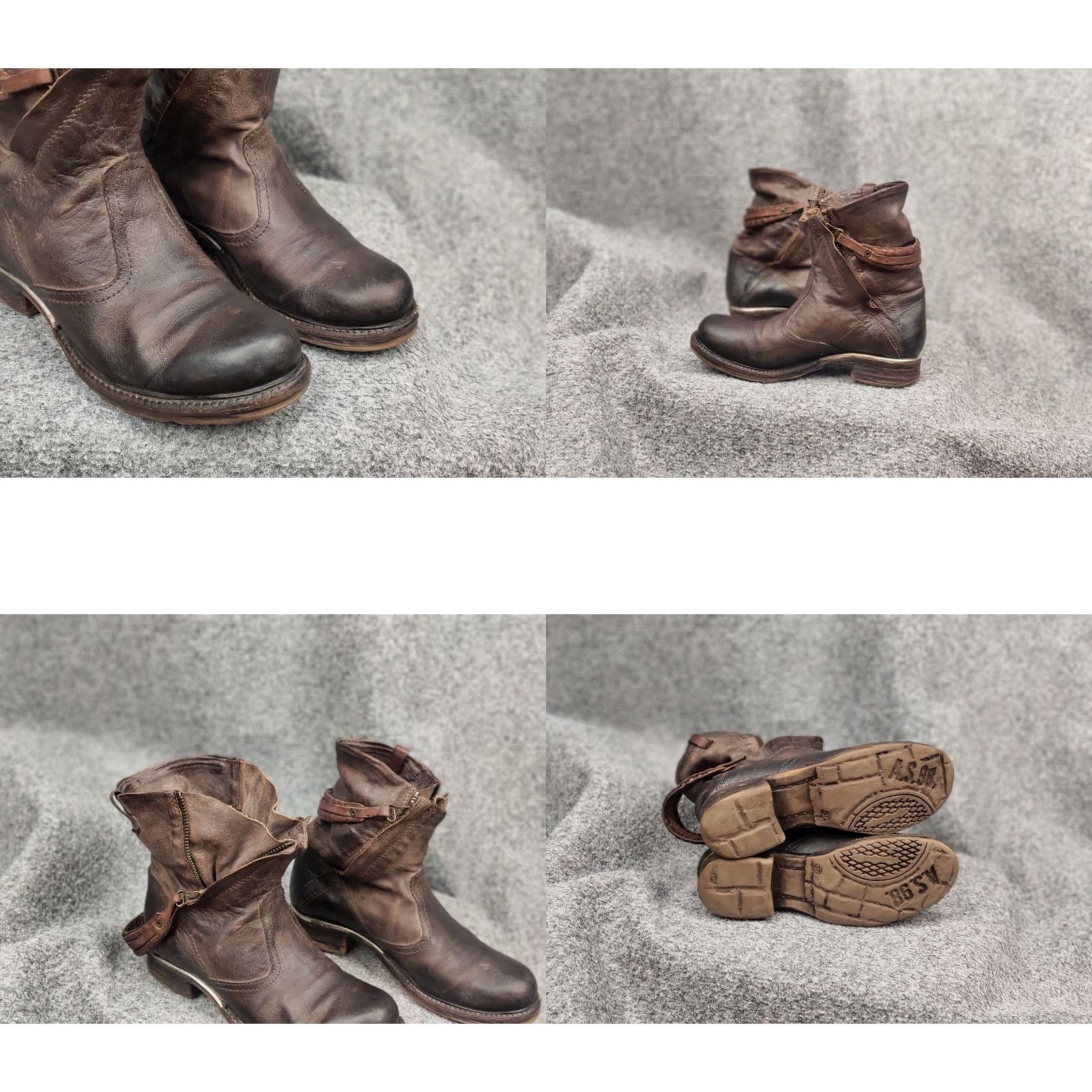 Vintage VINTAGE Airstep 98 Design Zipper Brown Leather Ankle Women Boots Size US 7 / IT 37 - 9 Thumbnail