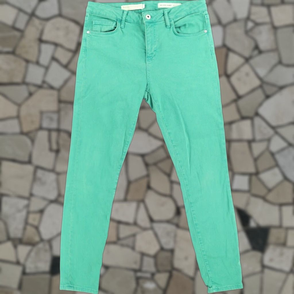 Vintage Pilcro and the Letterpress Stretch Mid-Rise Skinny Denim Jeans Green Women's 30 Size 30" / US 8 / IT 44 - 1 Thumbnail