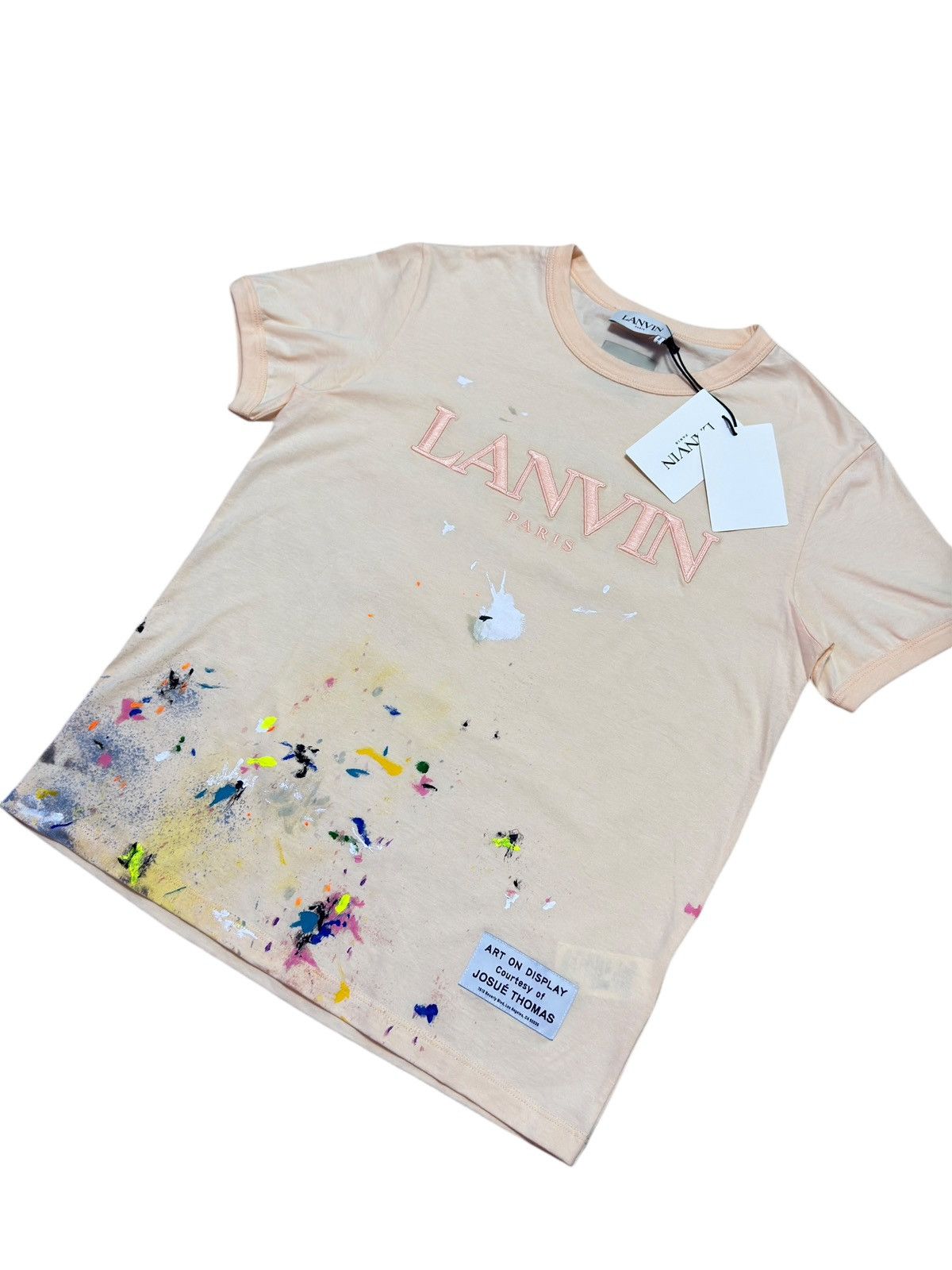 Gallery Dept. × Lanvin Gallery Dept. Lanvin Pink Paint Splatter Tee Shirt Size XL / US 12-14 / IT 48-50 - 2 Thumbnail