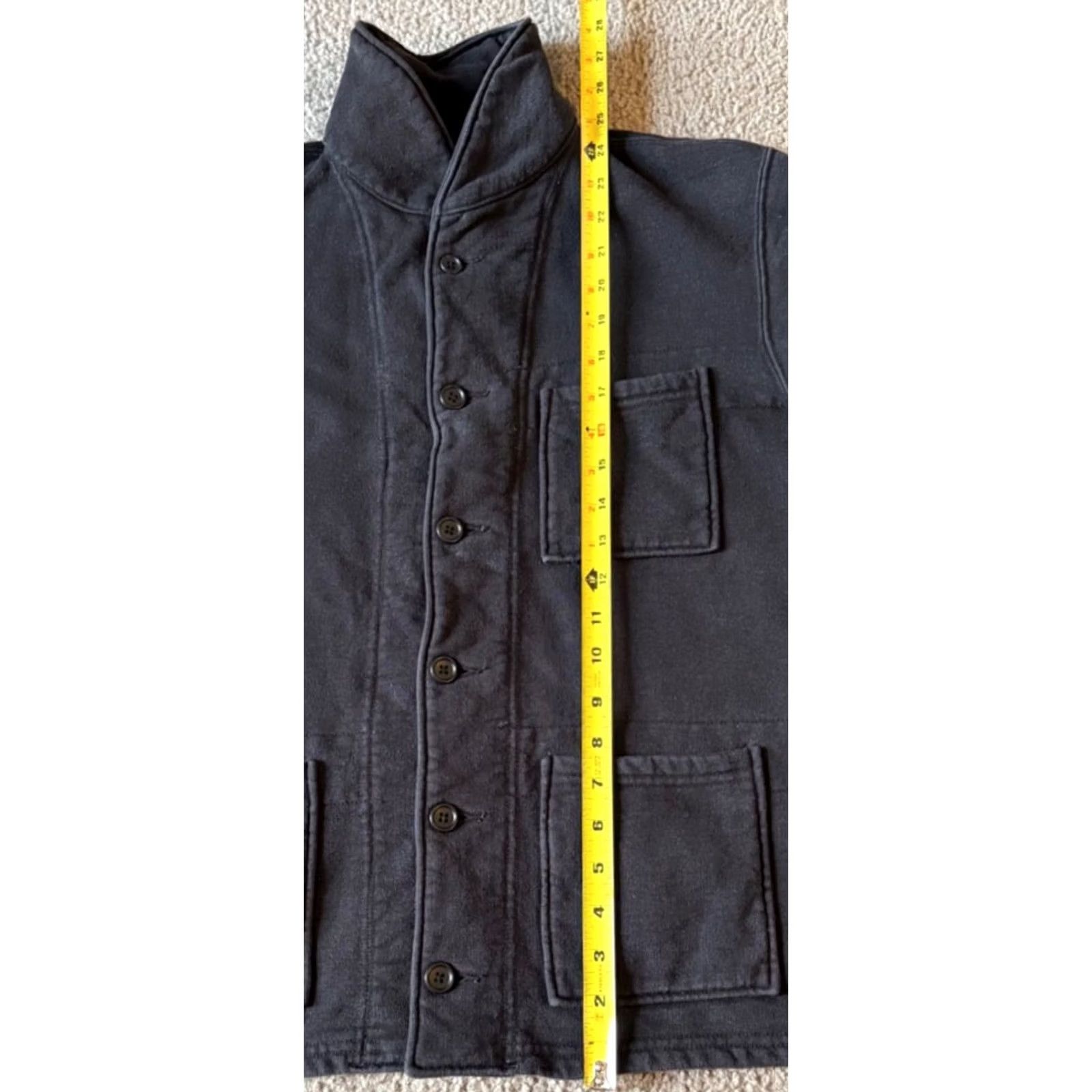 Engineered Garments Engineered Garments Men's Cotton Button Front Shawl Collar Jacket - Small - Black - Knit - Button - Regular Fit Size US S / EU 44-46 / 1 - 3 Thumbnail