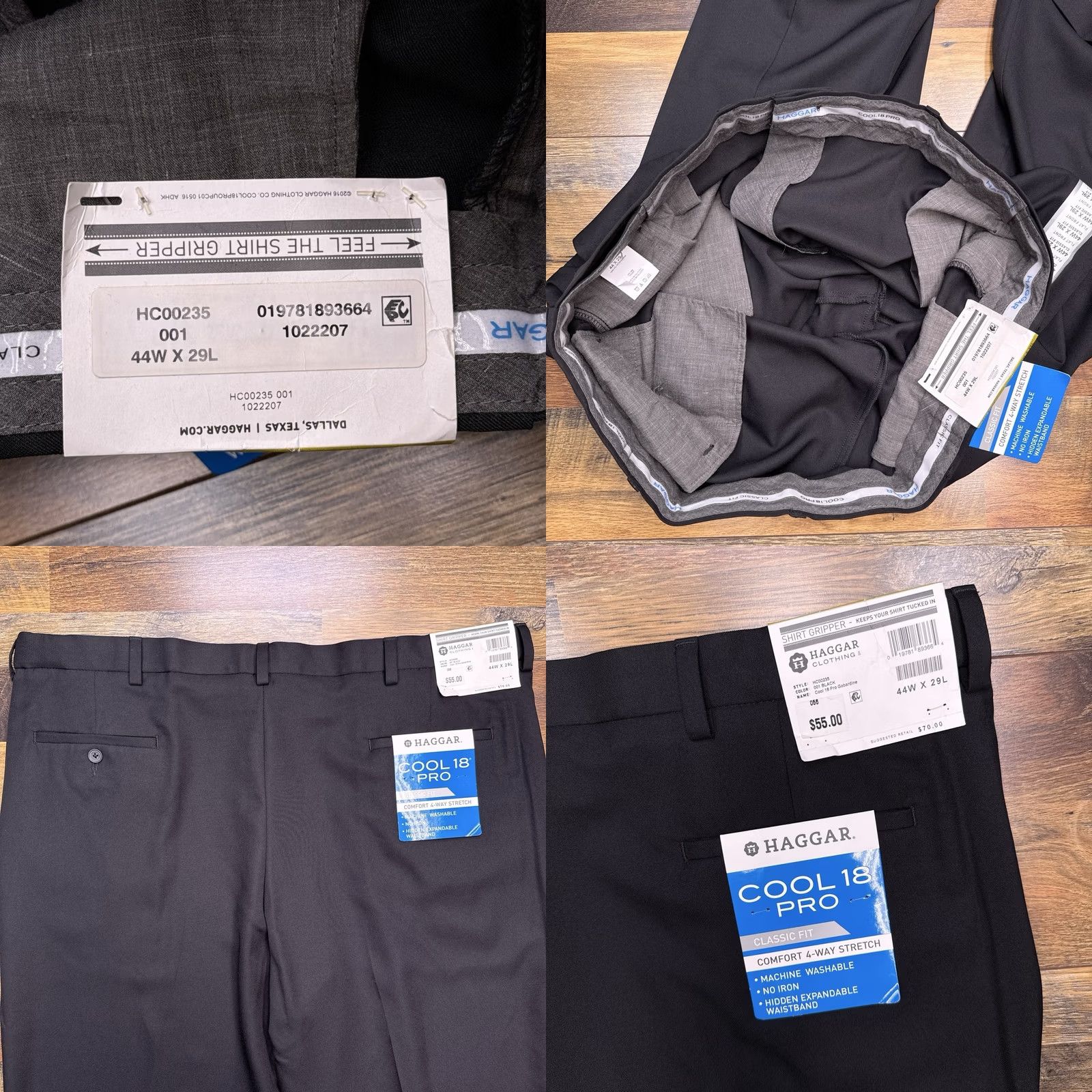 Haggar Haggar Cool 18 ProbPants Pants 44x29 Black New Waist Expandable Gripper Shirt Size US XXL / EU 58 / 5 - 8 Thumbnail