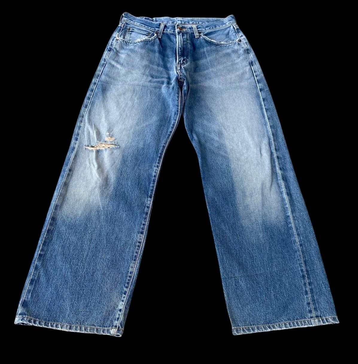 Edwin VTG 90S EDWIN 505 REDLINE GRUNGE BLUEWASH DISTRESSED DENIM Size US 29 - 2 Thumbnail