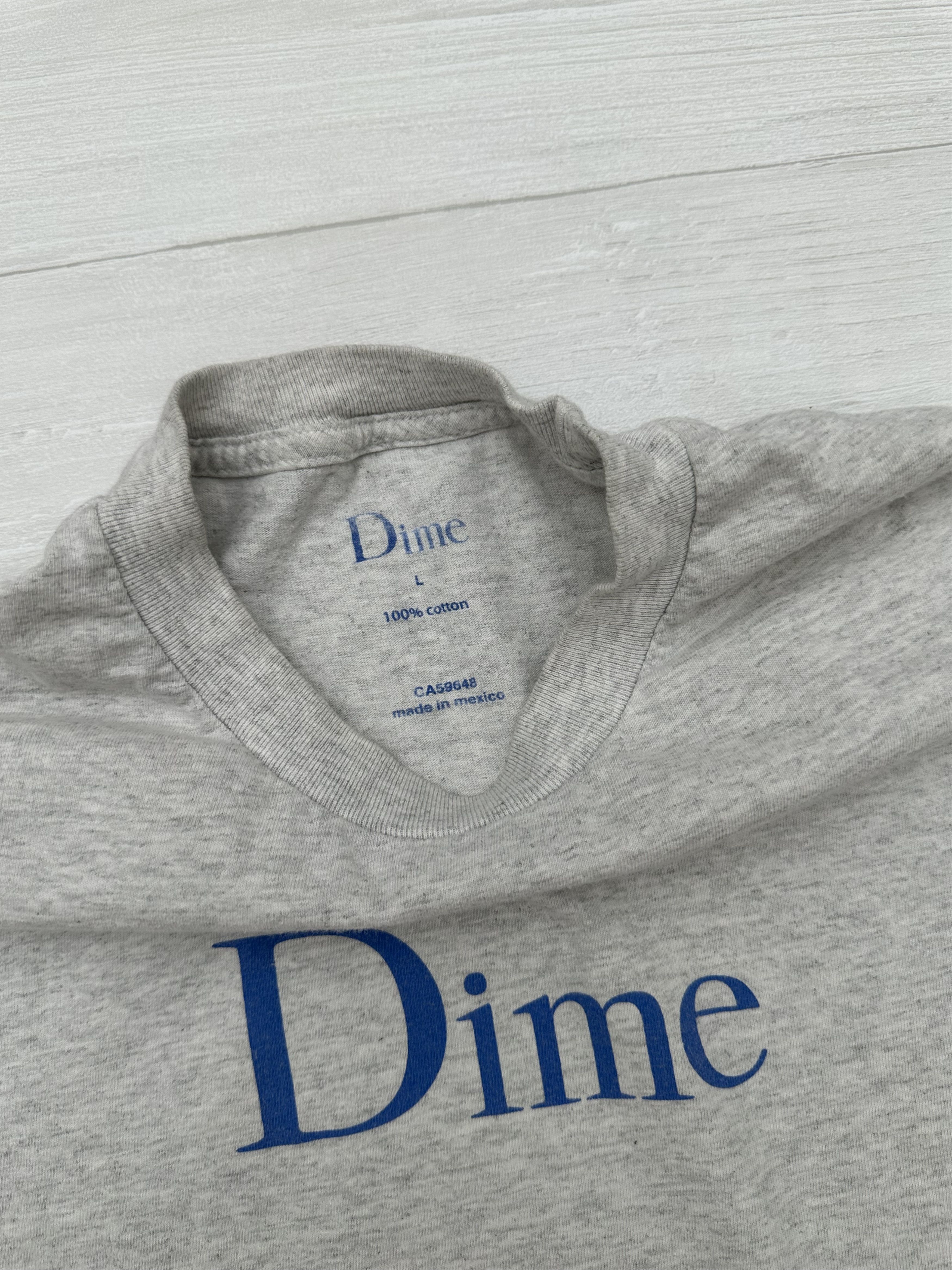 Dime Dime Grey + Blue Classic OG Logo Tee Sz. Large Skate Size US L / EU 52-54 / 3 - 4 Thumbnail