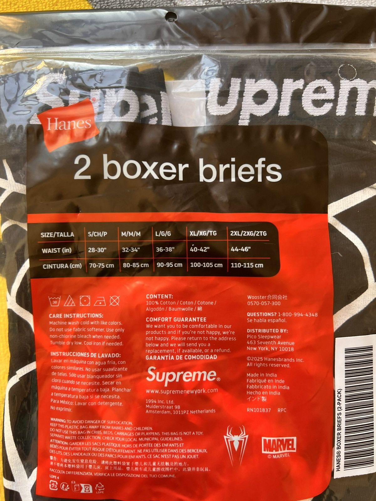 Supreme M Supreme x Marvel Spider-Man Web Boxer Briefs hanes Black Size US 32 / EU 48 - 11 Thumbnail