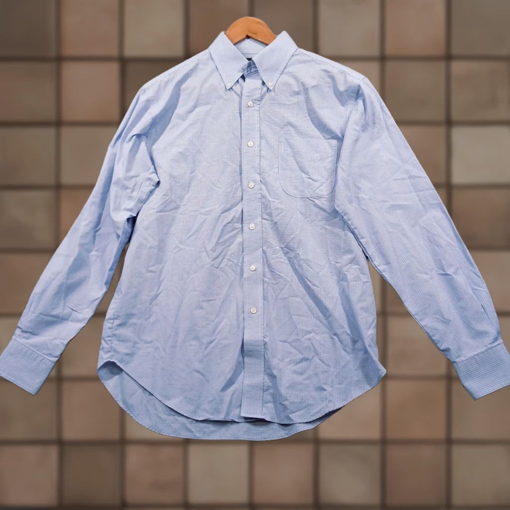 Ralph Lauren Lauren Ralph Lauren Dress Shirt Blue Micro Check Non-Iron 16 Neck 34/35 Sleeve Men’s Size 42R - 1 Thumbnail