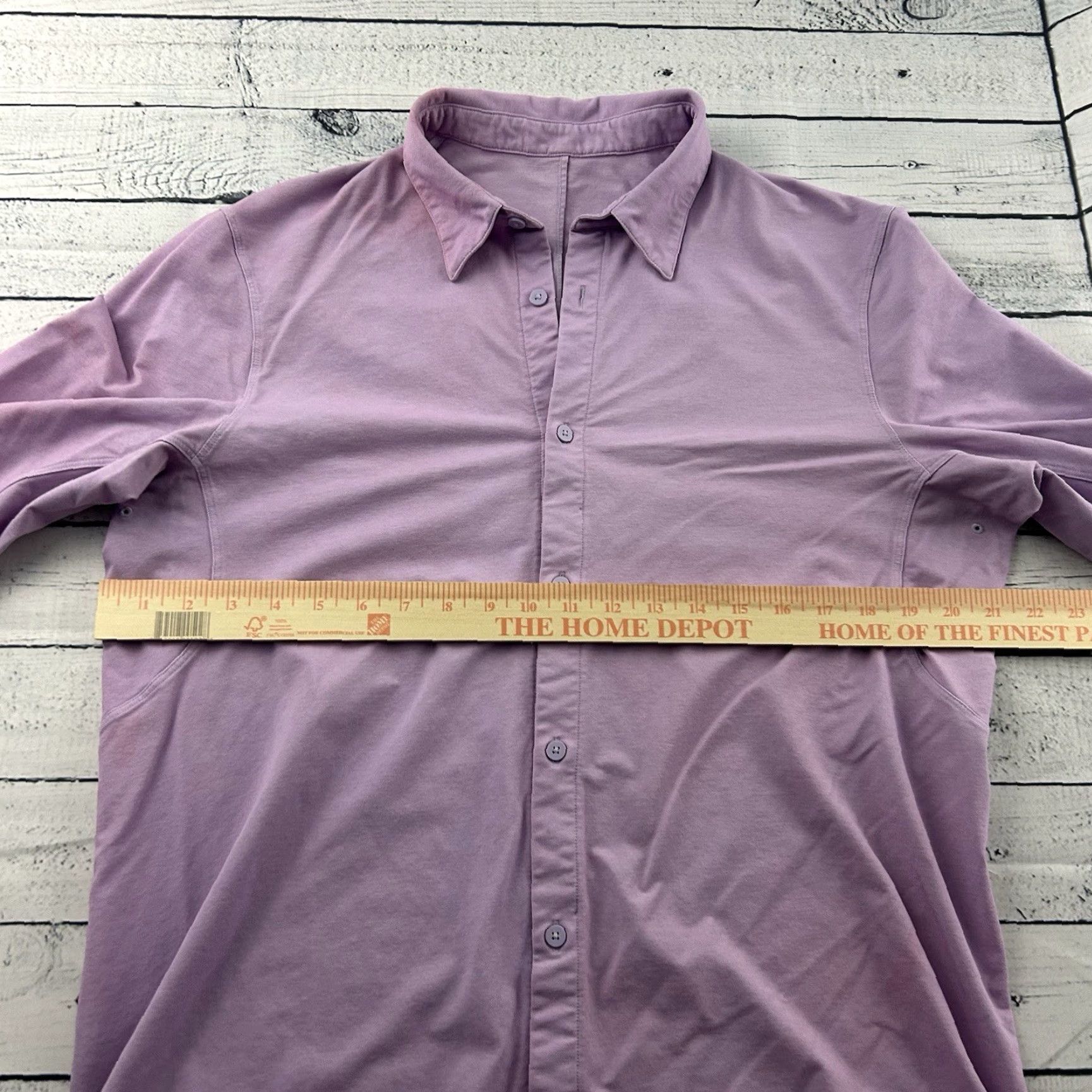 Lululemon Lululemon Long Sleeve Button Front Shirt Men's Large Purple Pink Size US L / EU 52-54 / 3 - 3 Thumbnail