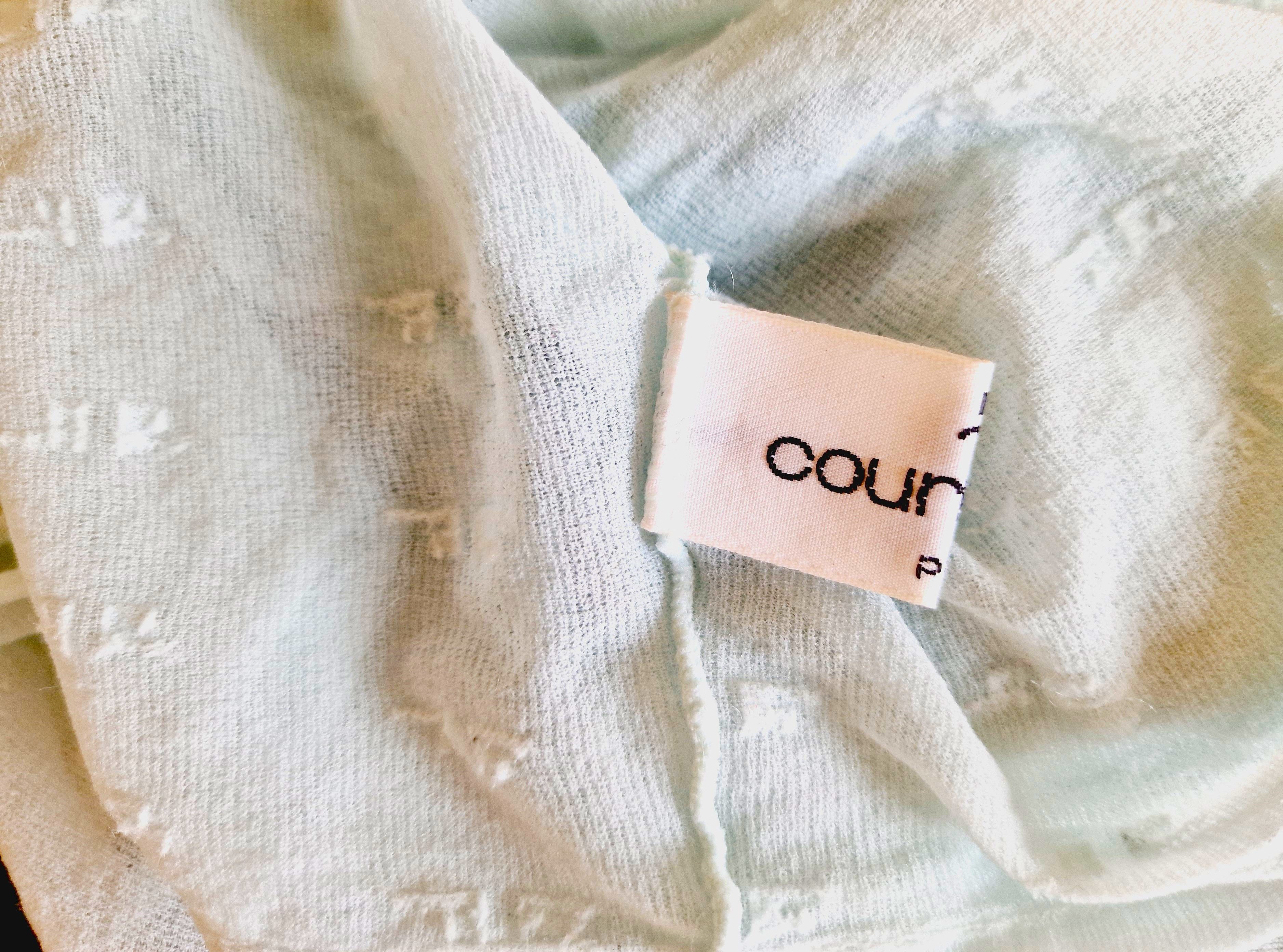 Andre Courreges × Courreges Courrèges Logo Monogram Blue Transparent Mesh XS Top Tee Size XS / US 0-2 / IT 36-38 - 11 Thumbnail