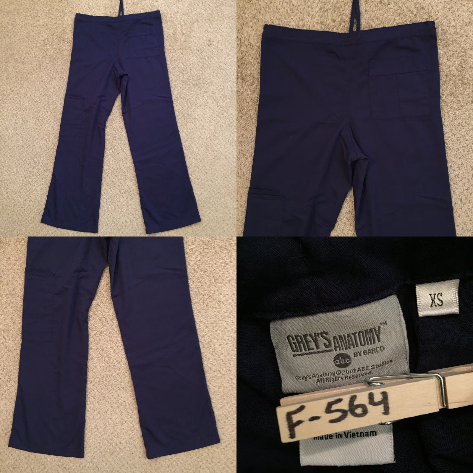 Vintage Grey's Anatomy Scrub Pants Womens XS Blue Size 26" / US 2 / IT 38 - 8 Thumbnail