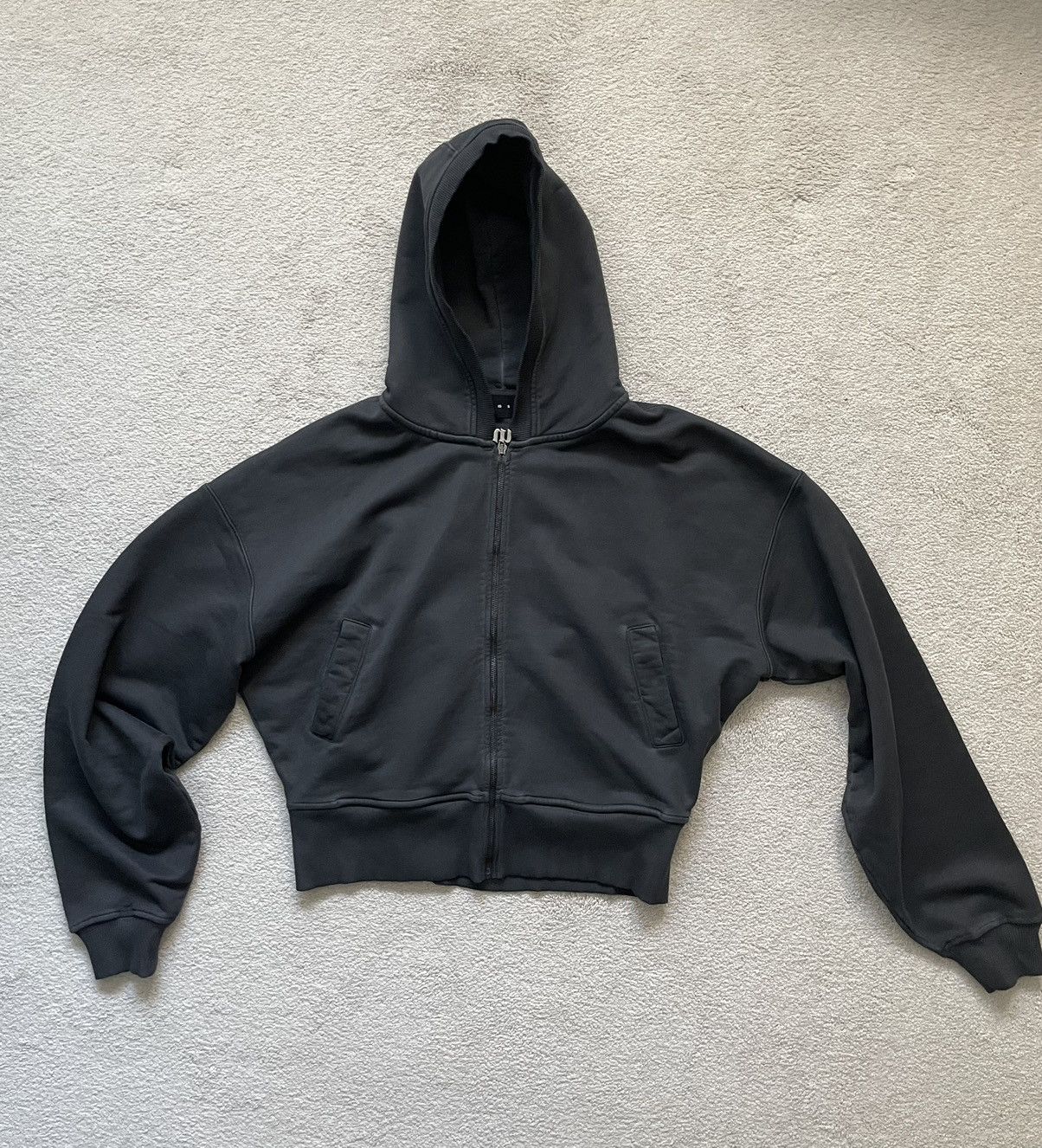 image of Unvain Studios Zipper Hoodie Dark Grey (Oil-Dye) - M, Men's (Size Medium)