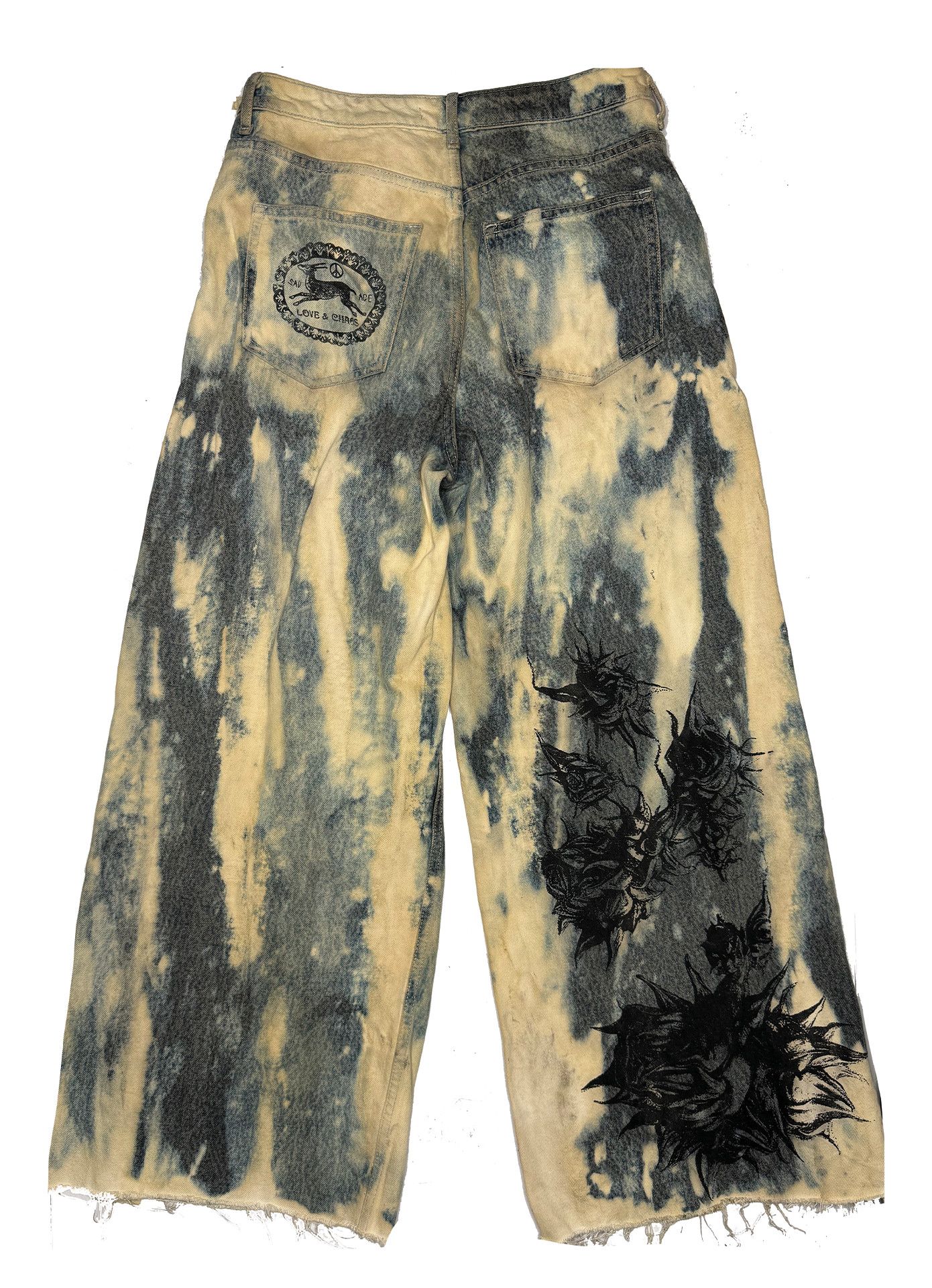 Other Reworked Bleached Denim Jeans Size US 32 / EU 48 - 2 Thumbnail