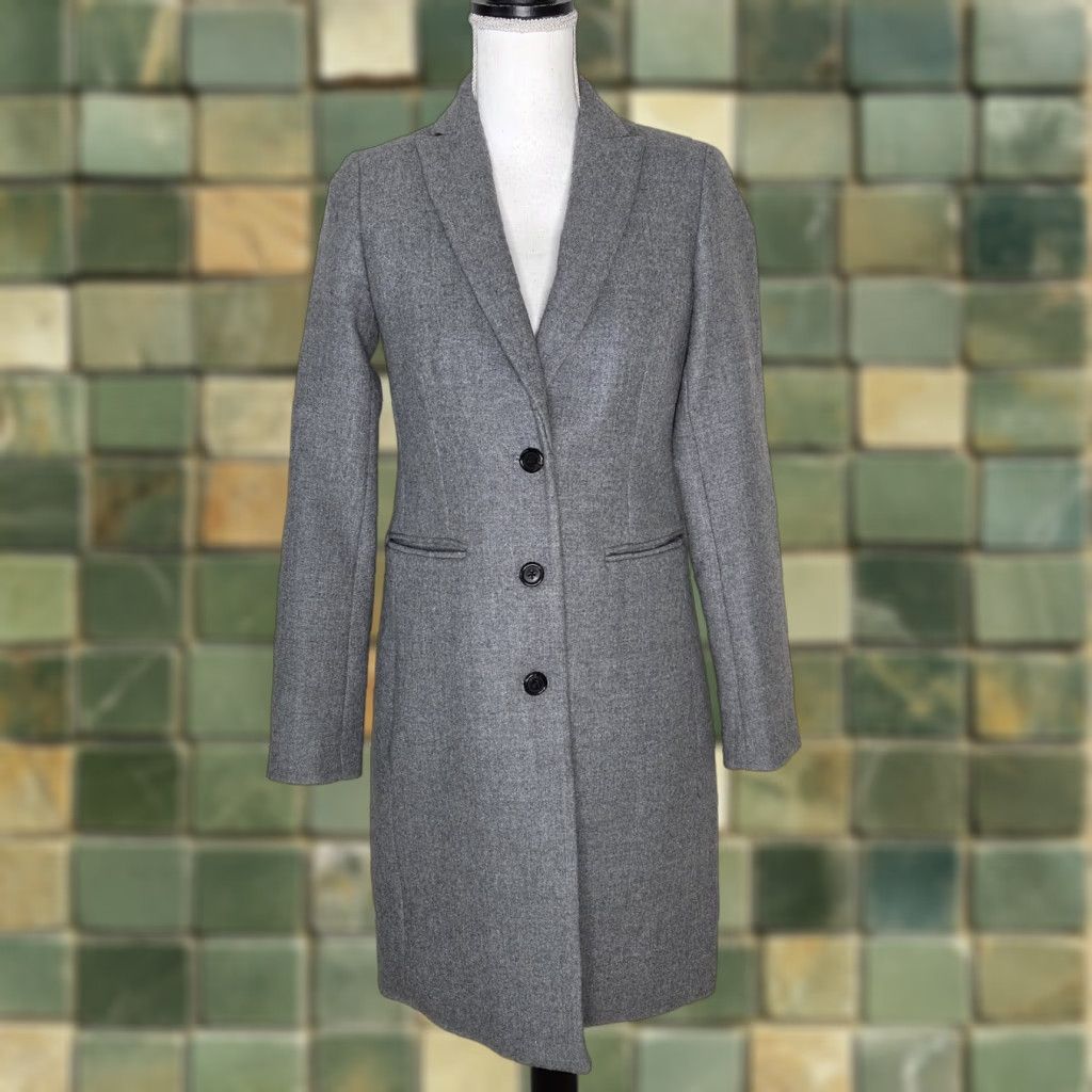 J.Crew VINTAGE J.CREW Parke Topcoat Coat Women's 0 XS Gray Wool G7790 NWOT Italian Pea Coat Size XS / US 0-2 / IT 36-38 - 1 Thumbnail