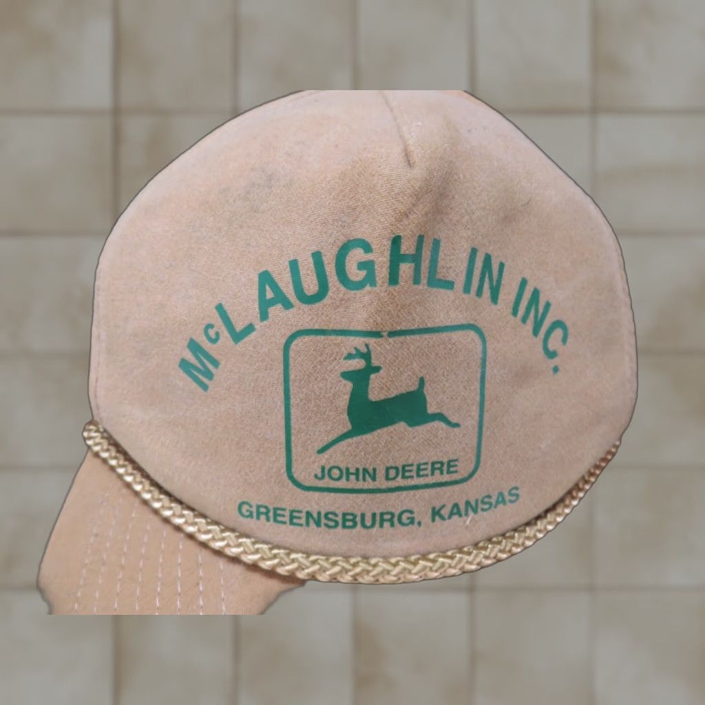 J.McLaughlin VTG John Deere Tractor McLaughlin INC. Greensburg KS Dealership hat cap trucker Size ONE SIZE - 1 Thumbnail