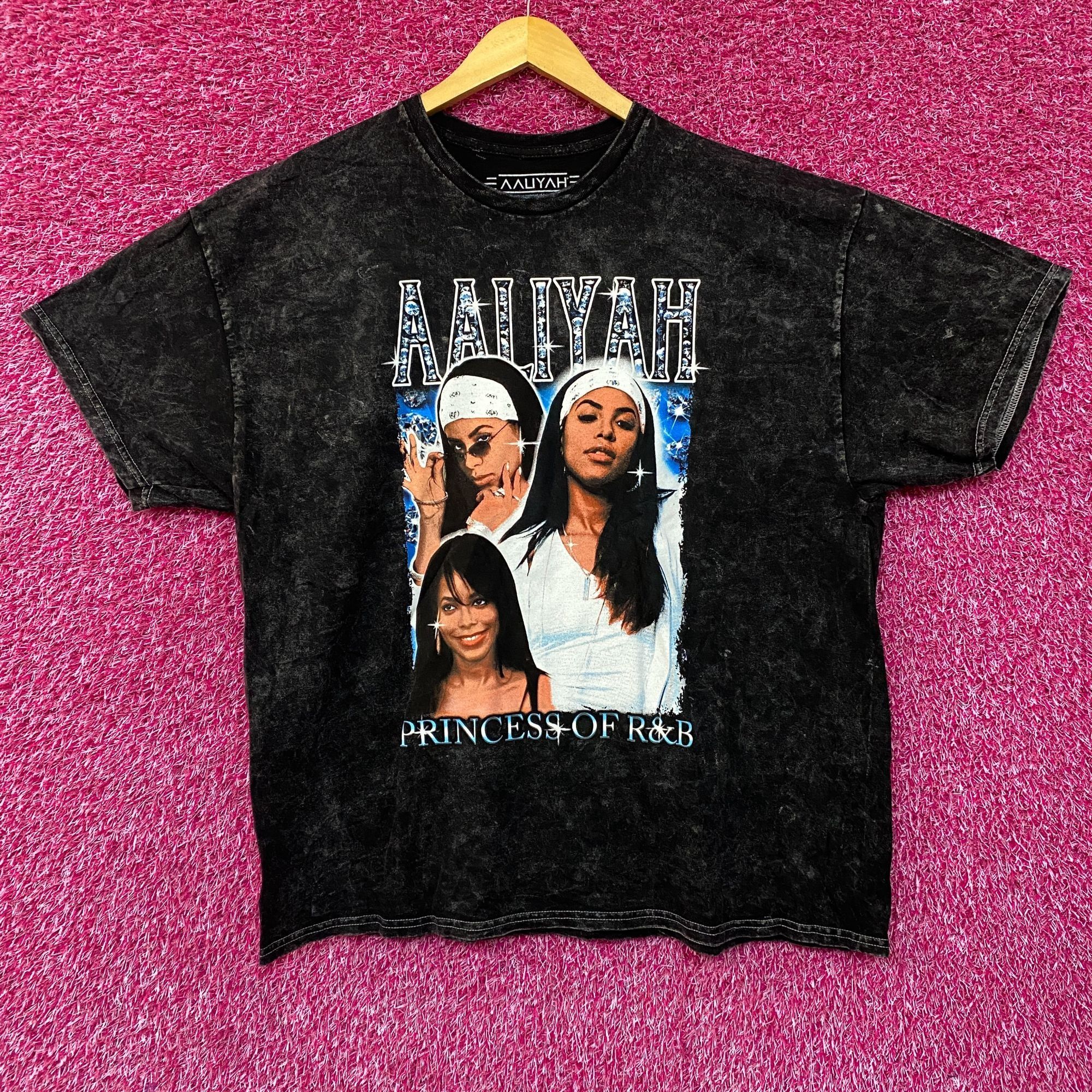 Rap Tees Aaliyah Princess Of RnB mineral Wash Tshirt size XL Size US XL / EU 56 / 4 - 1 Thumbnail