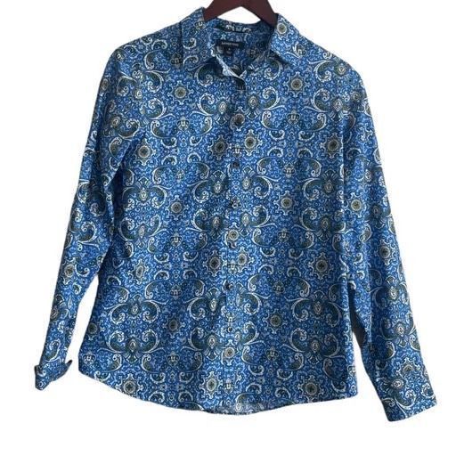 Lands' End Lands End (Elinore Olsen engraved) Women’s Blue Paisley Coll Size XL / US 12-14 / IT 48-50 - 1 Thumbnail