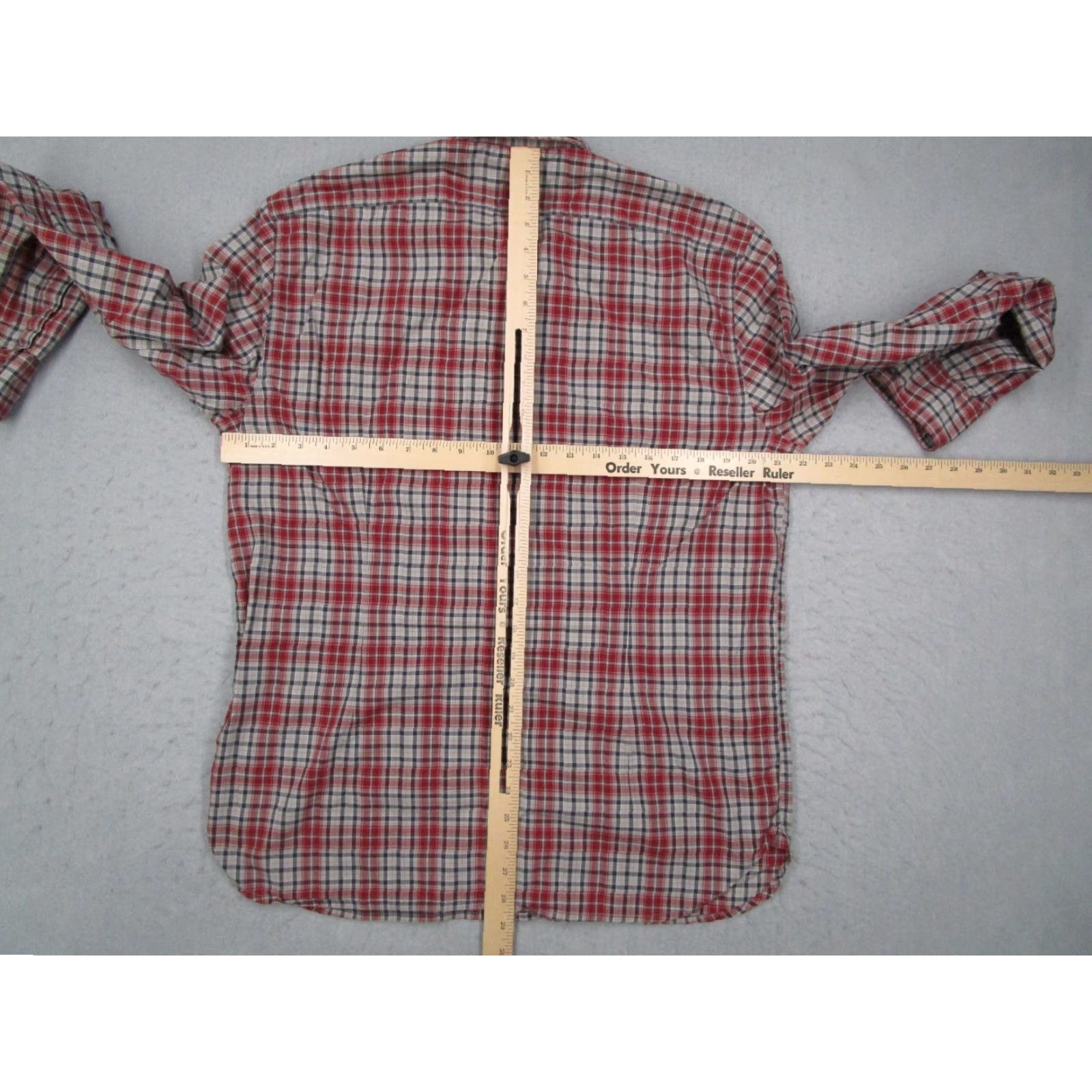 John Varvatos VINTAGE John Varvatos Star USA Shirt Mens Large Red Plaid Button Up Long Sleeve Cotton Casual Designer Workmen Size US L / EU 52-54 / 3 - 6 Thumbnail