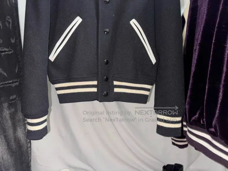 Saint Laurent Paris Saint Laurent Paris Black and White Baseball Jacket Size XS / US 0-2 / IT 36-38 - 2 Thumbnail