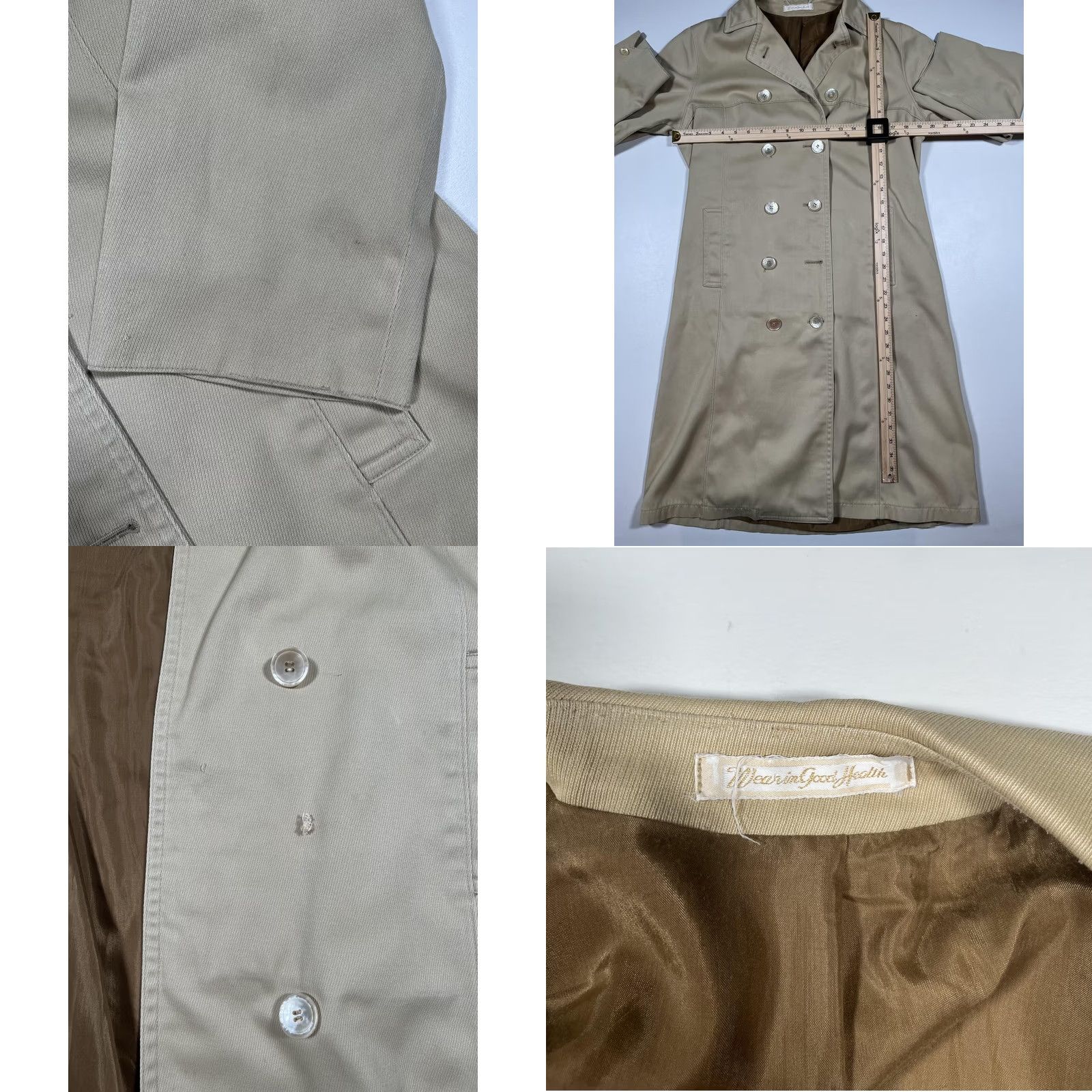 Doublet VINTAGE Misty Harbor Trench Coat Womens 14 Double Breasted Daiswain Twill 60s Size XL / US 12-14 / IT 48-50 - 8 Thumbnail
