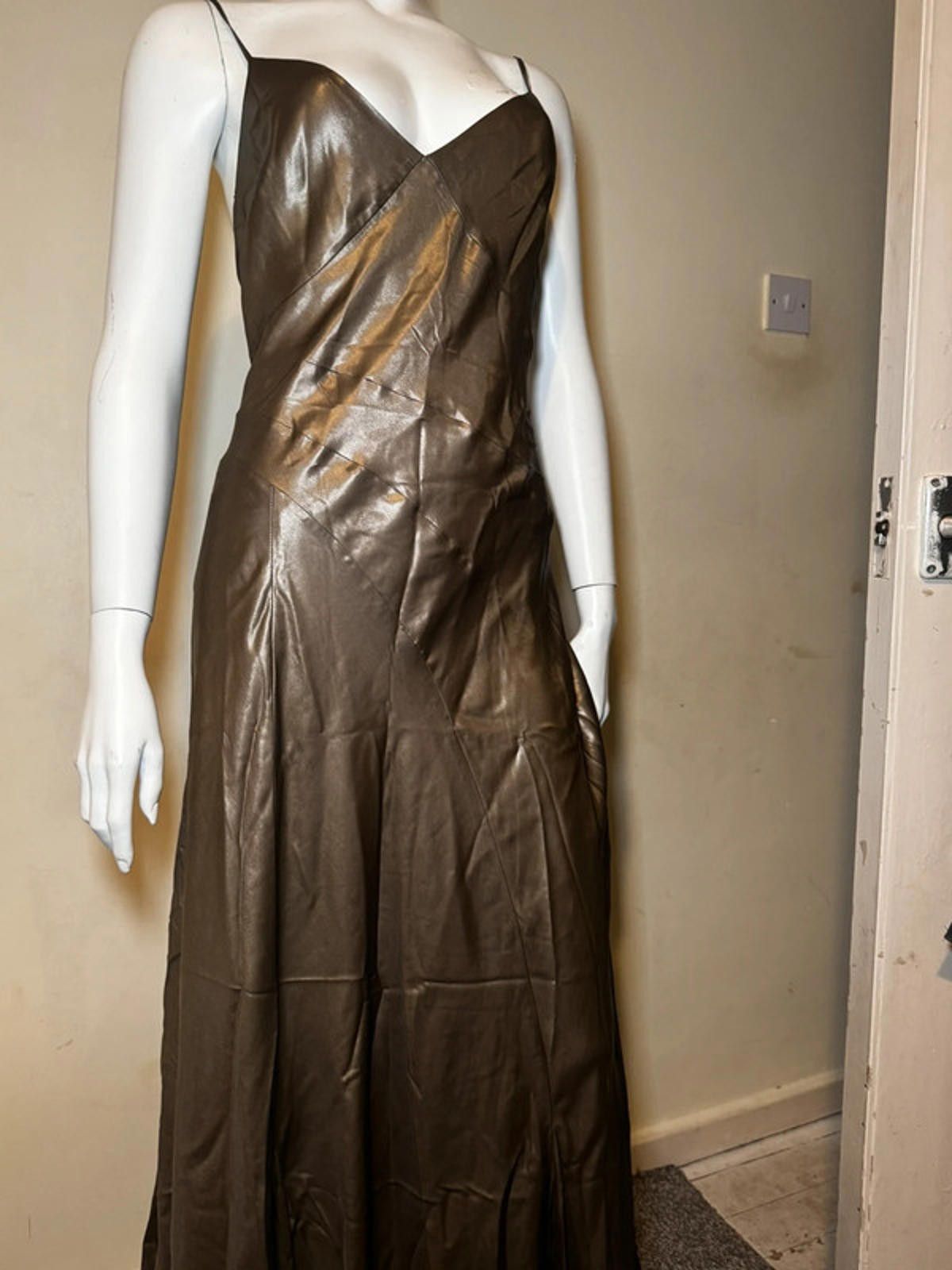Allsaints AllSaints Lili maxi dress metallic gold NEW WithTags £199 Size L / US 10 / IT 46 - 1 Thumbnail