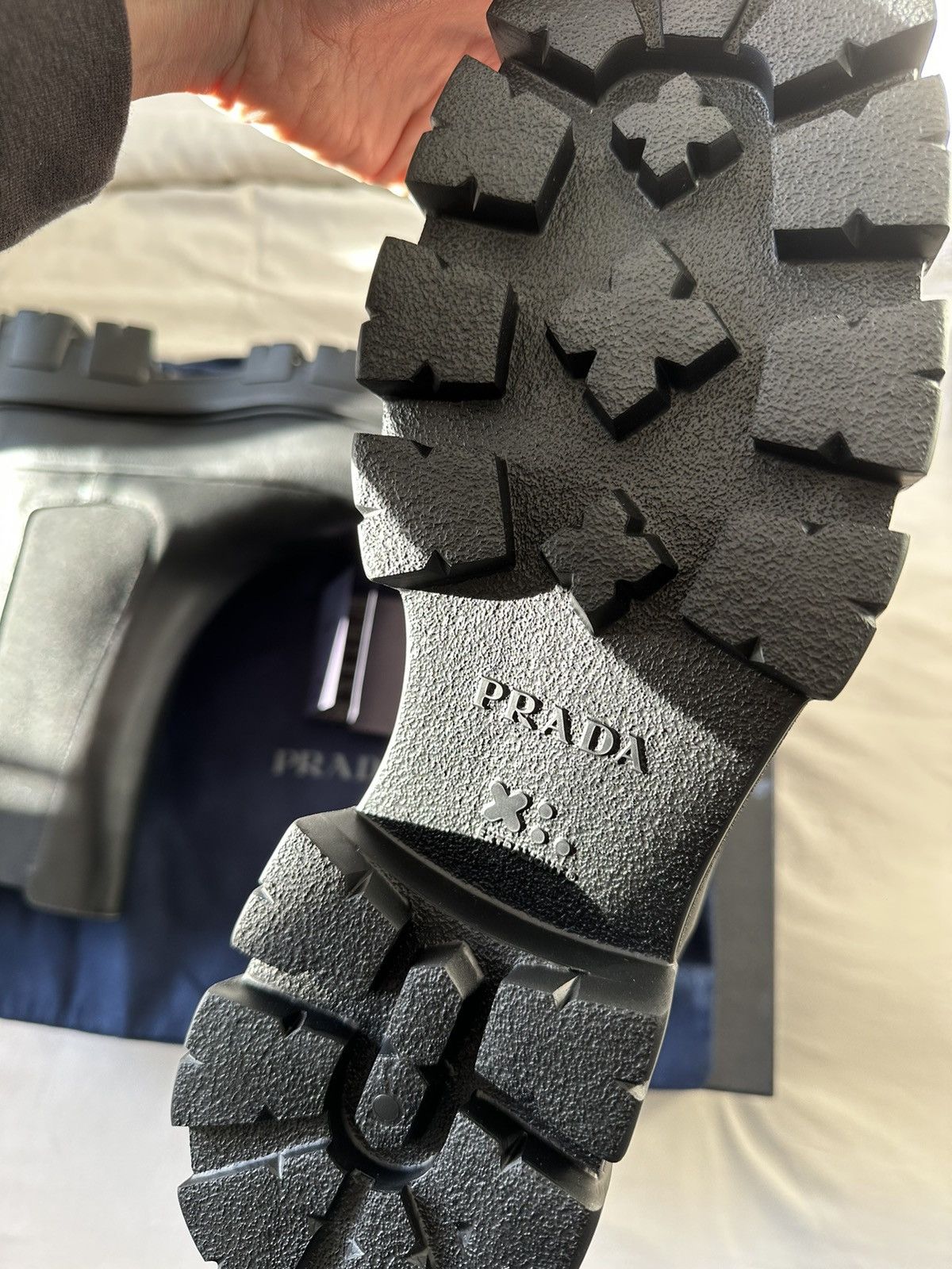 Prada Leather Chelsea Boots