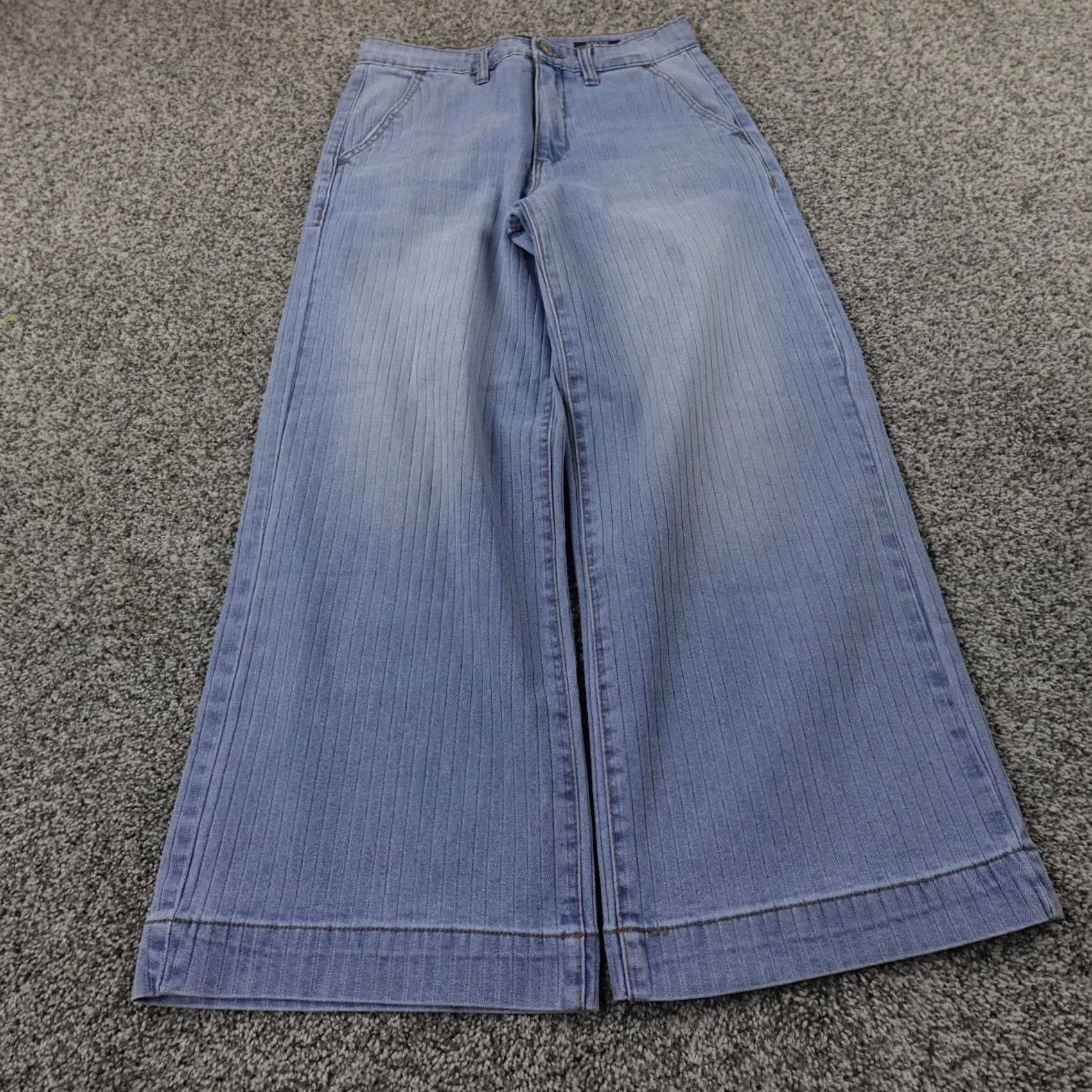 Vintage Curve Appeal Jeans Womens 2 Dark Blue Denim High Rise Wide-Leg Stretch Jeans Size 26" / US 2 / IT 38 - 2 Thumbnail