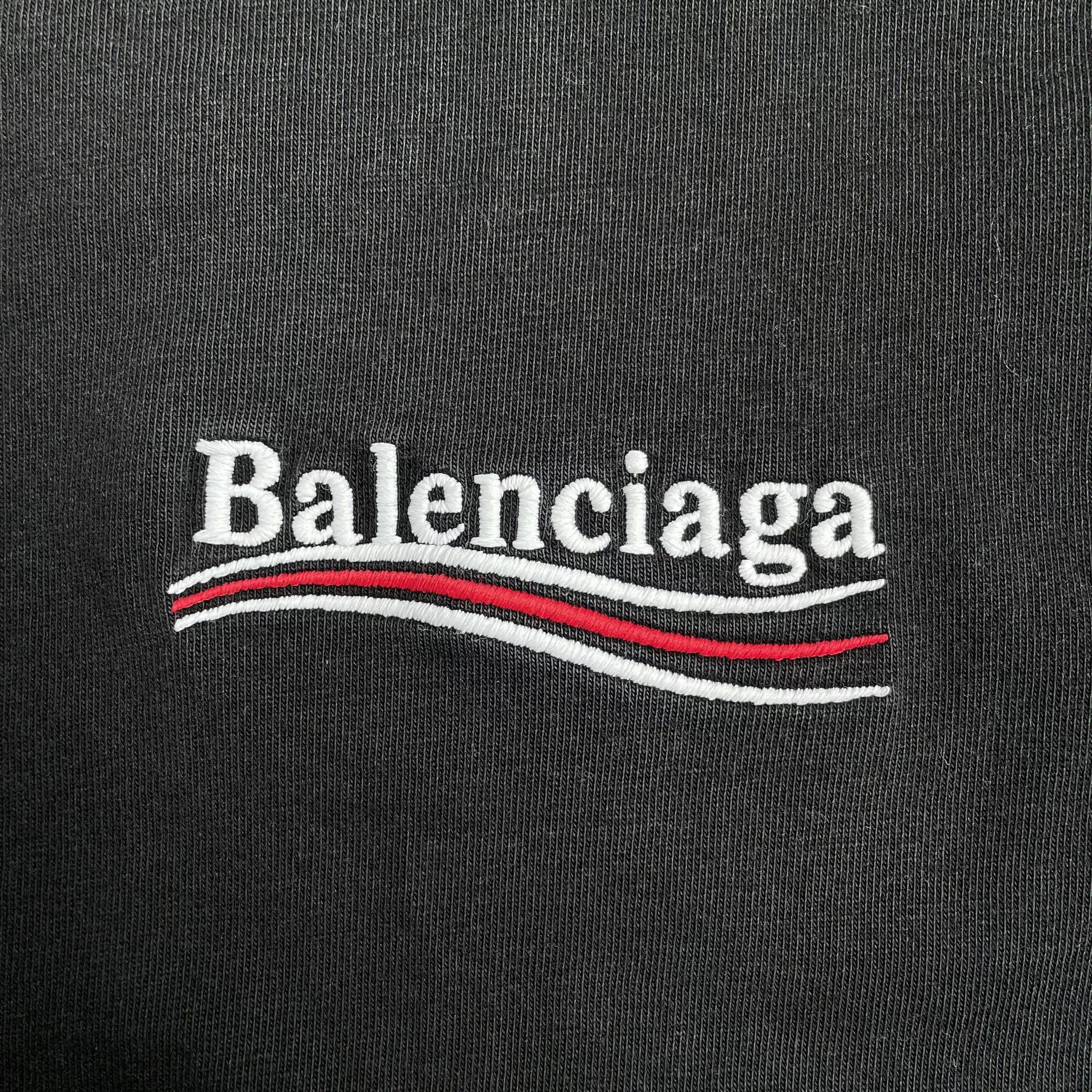 Balenciaga balenciaga black embroidered short sleeve t-shirt Size US M / EU 48-50 / 2 - 3 Thumbnail