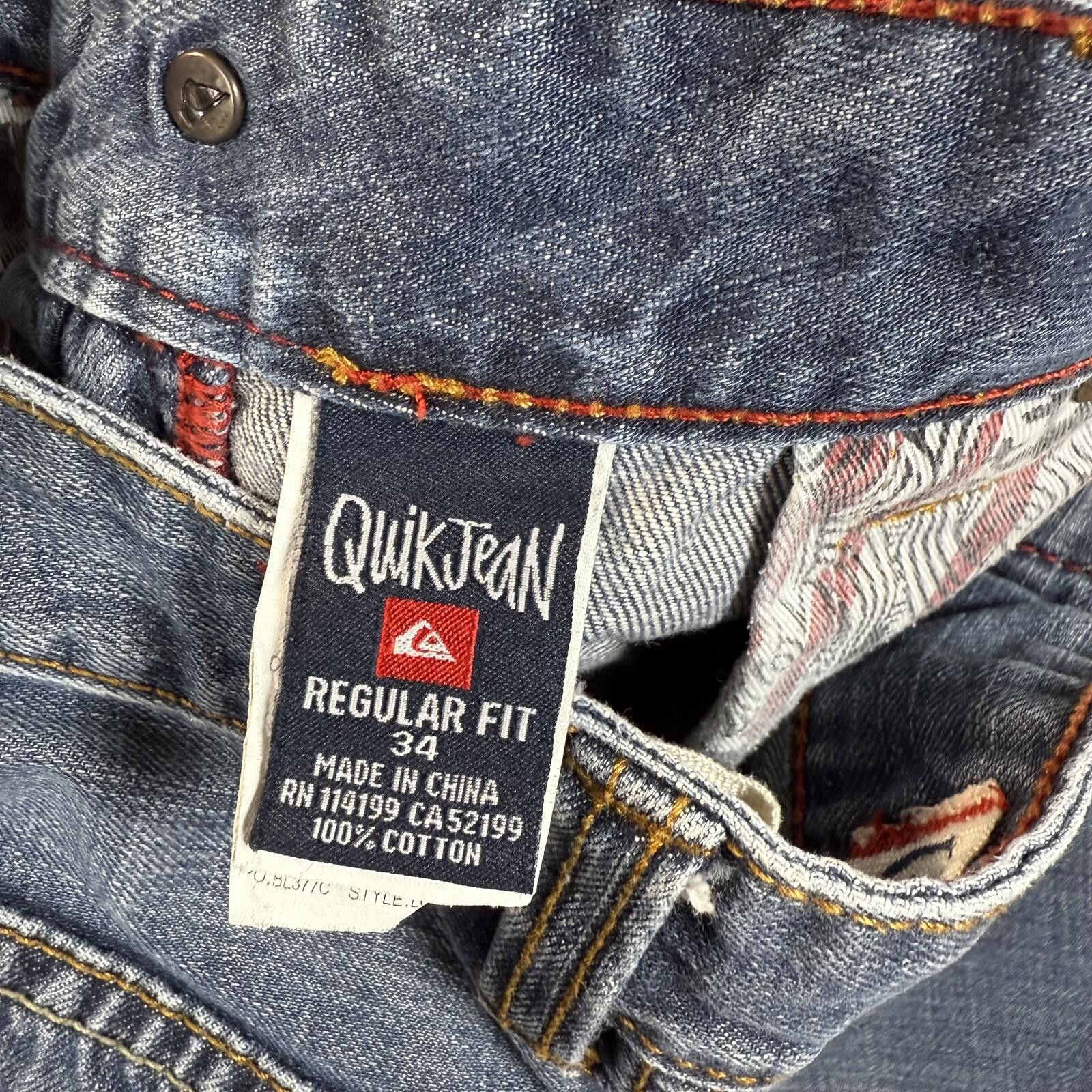 Quiksilver Y2K Quiksilver Quik Jean Denim Jeans 35x29 Regular Fit Size US 35 - 9 Thumbnail
