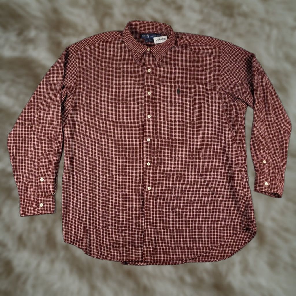 Ralph Lauren Ralph Lauren Casual Button-Up Shirt Mens XL Red Check Long Sleeve Size US XL / EU 56 / 4 - 1 Thumbnail