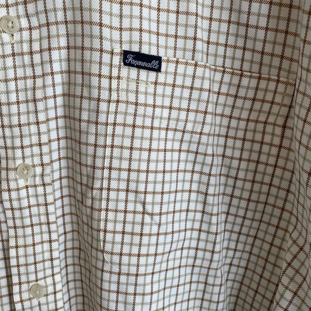 Faconnable Faconnable Men's L Beige Check Long Sleeve Button-Up Shirt Size US L / EU 52-54 / 3 - 4 Thumbnail