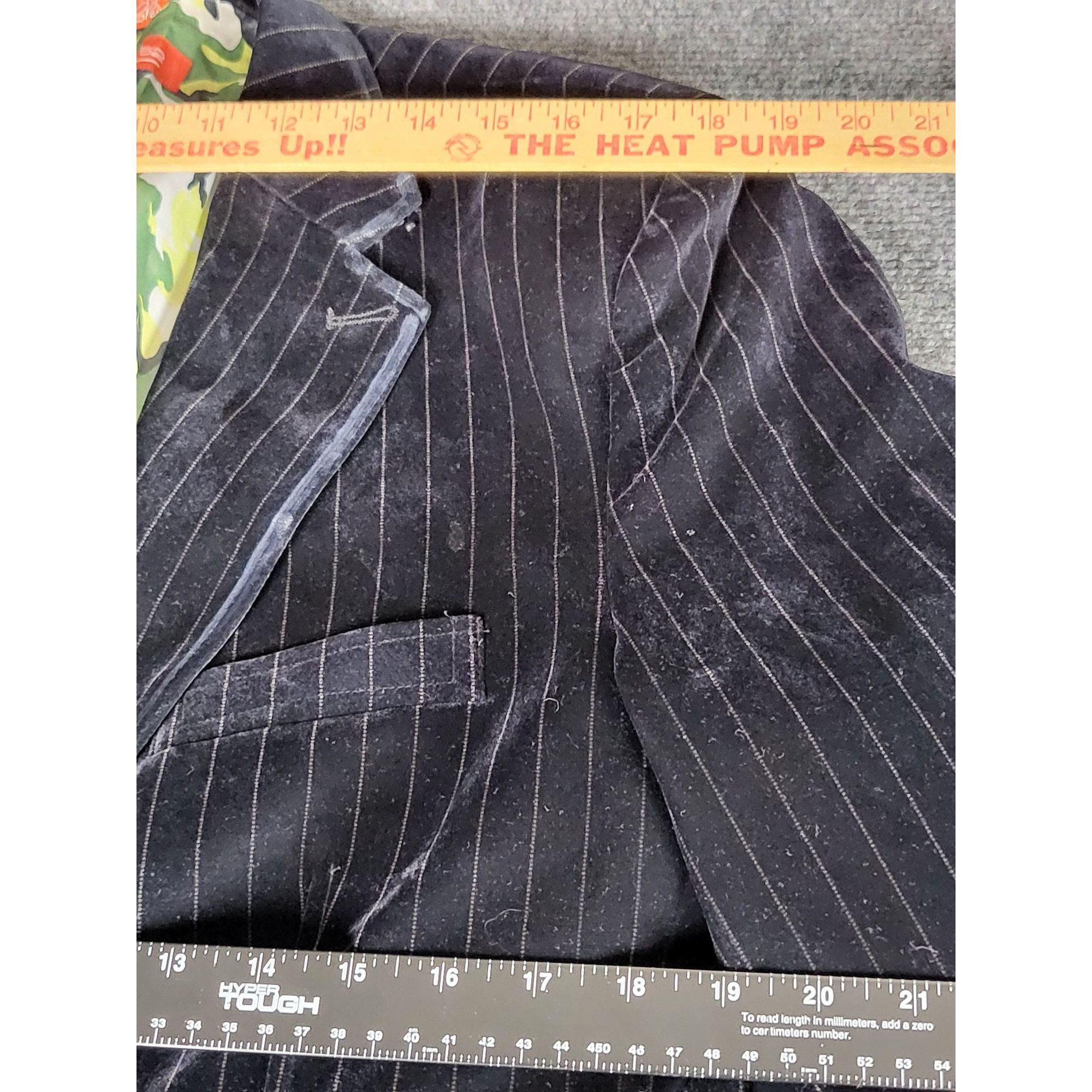 Other B'52 Striped Velour Blazer Men Sz L Black Two Button Designe Size 40R - 6 Thumbnail