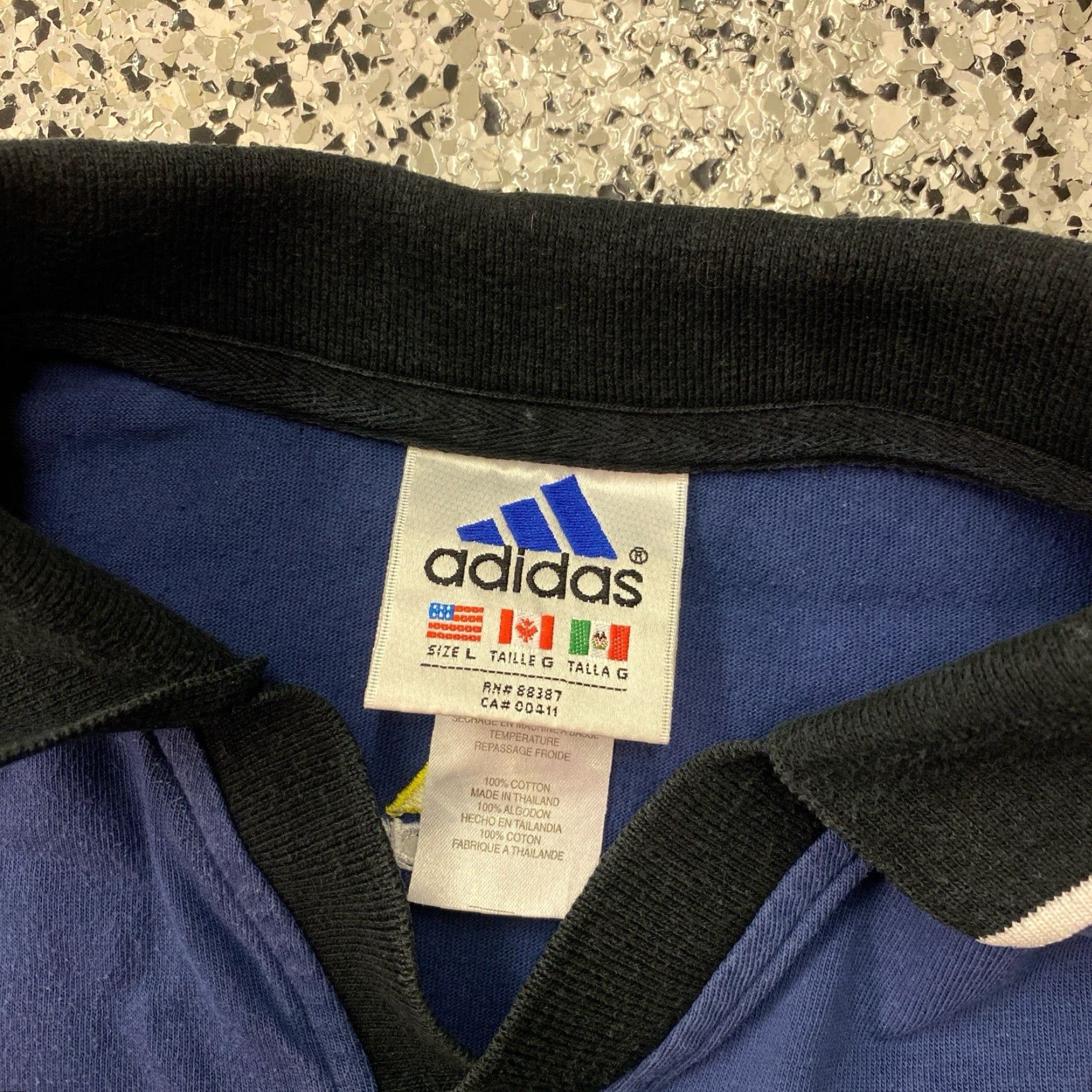Adidas VINTAGE adidas Long Sleeve Rugby Cotton Polo Blue Yellow Black Men’s Large Size US L / EU 52-54 / 3 - 2 Thumbnail