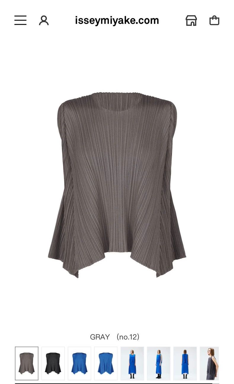 Issey Miyake Issey Miyake size:5 Grey pleated vest Size S / US 4 / IT 40 - 1 Thumbnail