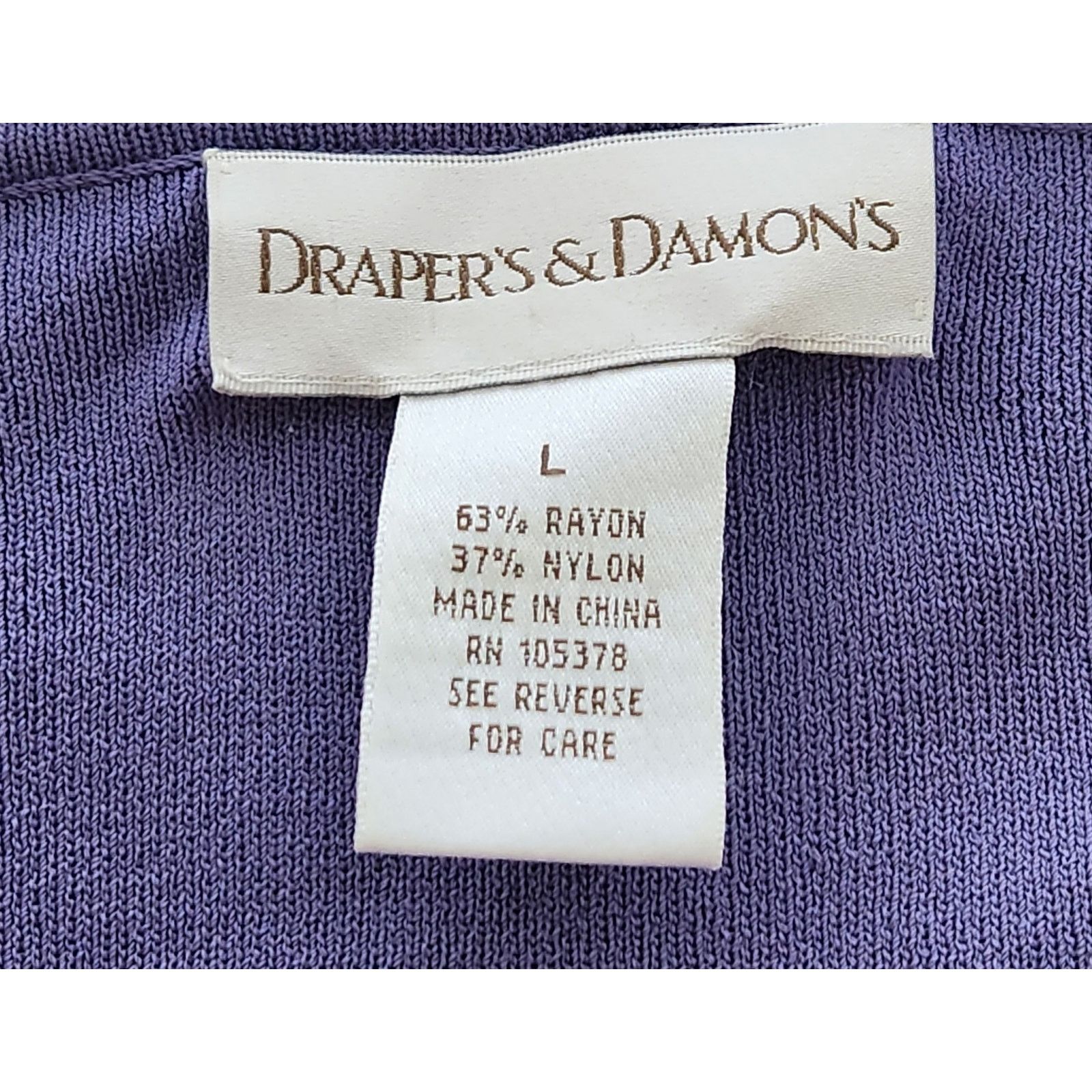 Other Draper's & Damon's Purple Round Neck Short Sleeve Top Large Size L / US 10 / IT 46 - 4 Thumbnail