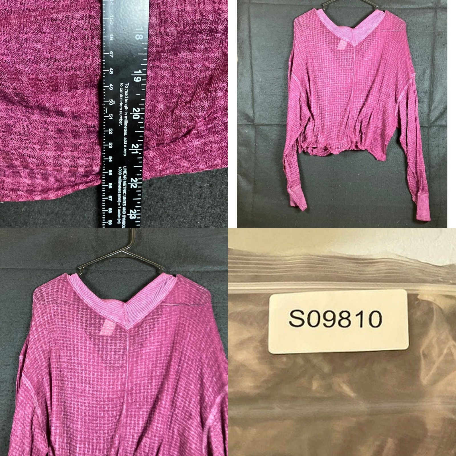 Vintage We The Free Womens Shirt Purple Thermal Waffle Sheer V-Neck Long Sleeve Small Size S / US 4 / IT 40 - 8 Thumbnail