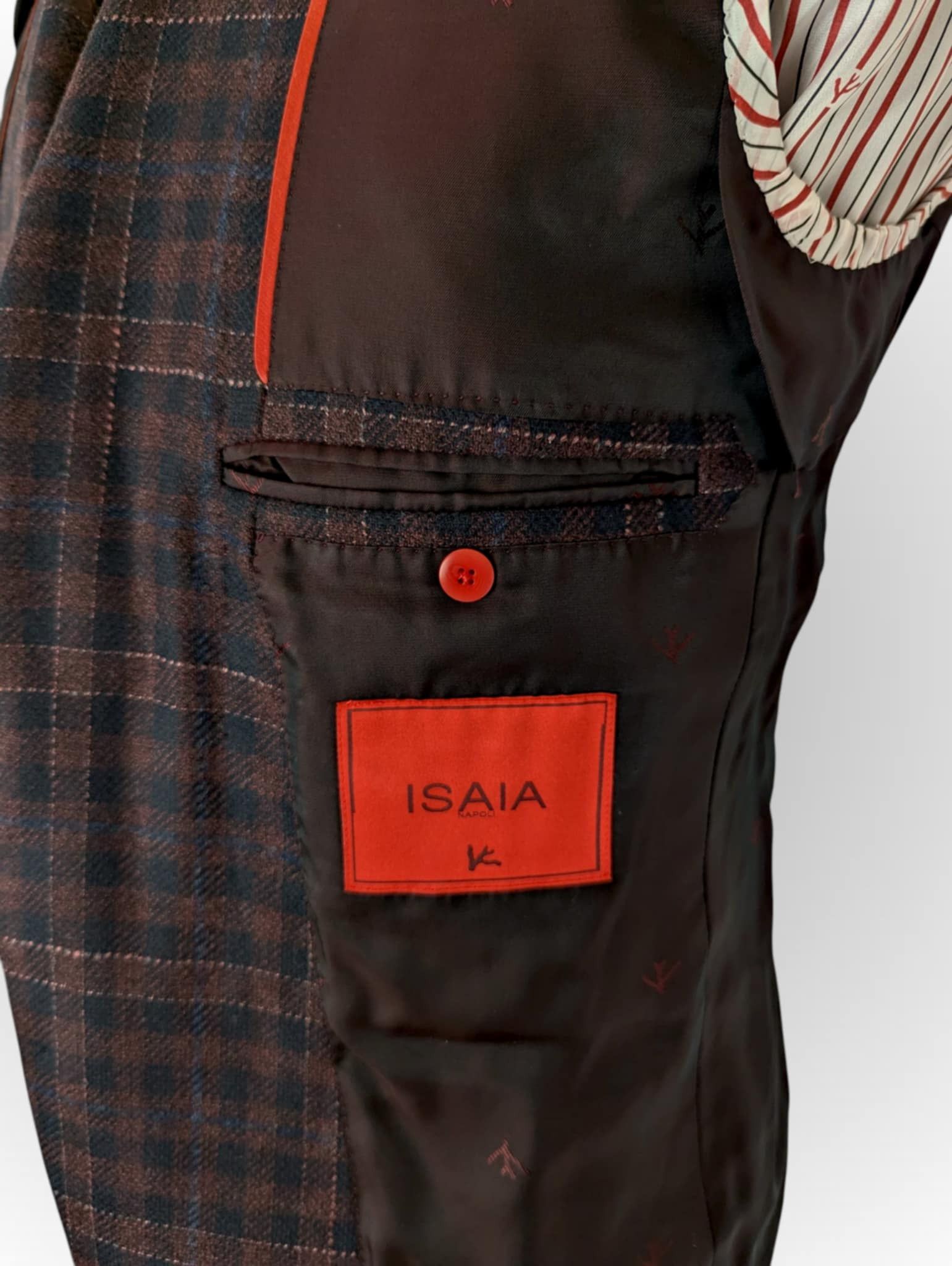 Isaia Isaia Napoli cashmere wool blazer burgundy 48 Size 48R - 8 Thumbnail