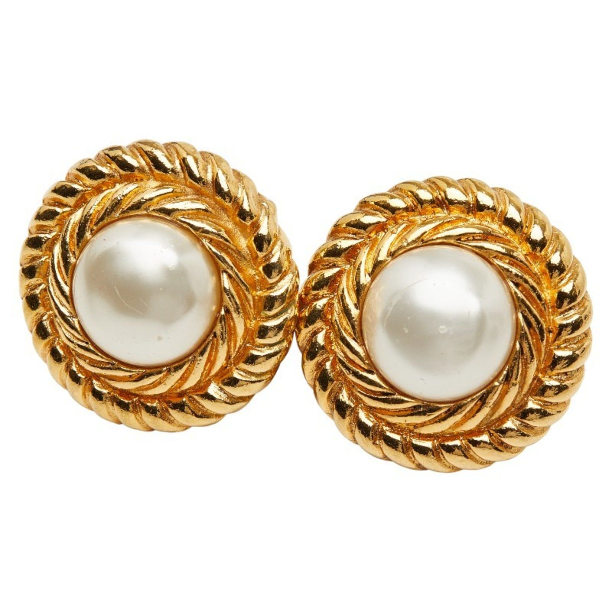 Chanel Chanel Earrings, Gold Plated, Faux Pearl, Women's, CHANEL Size ONE SIZE - 1 Thumbnail