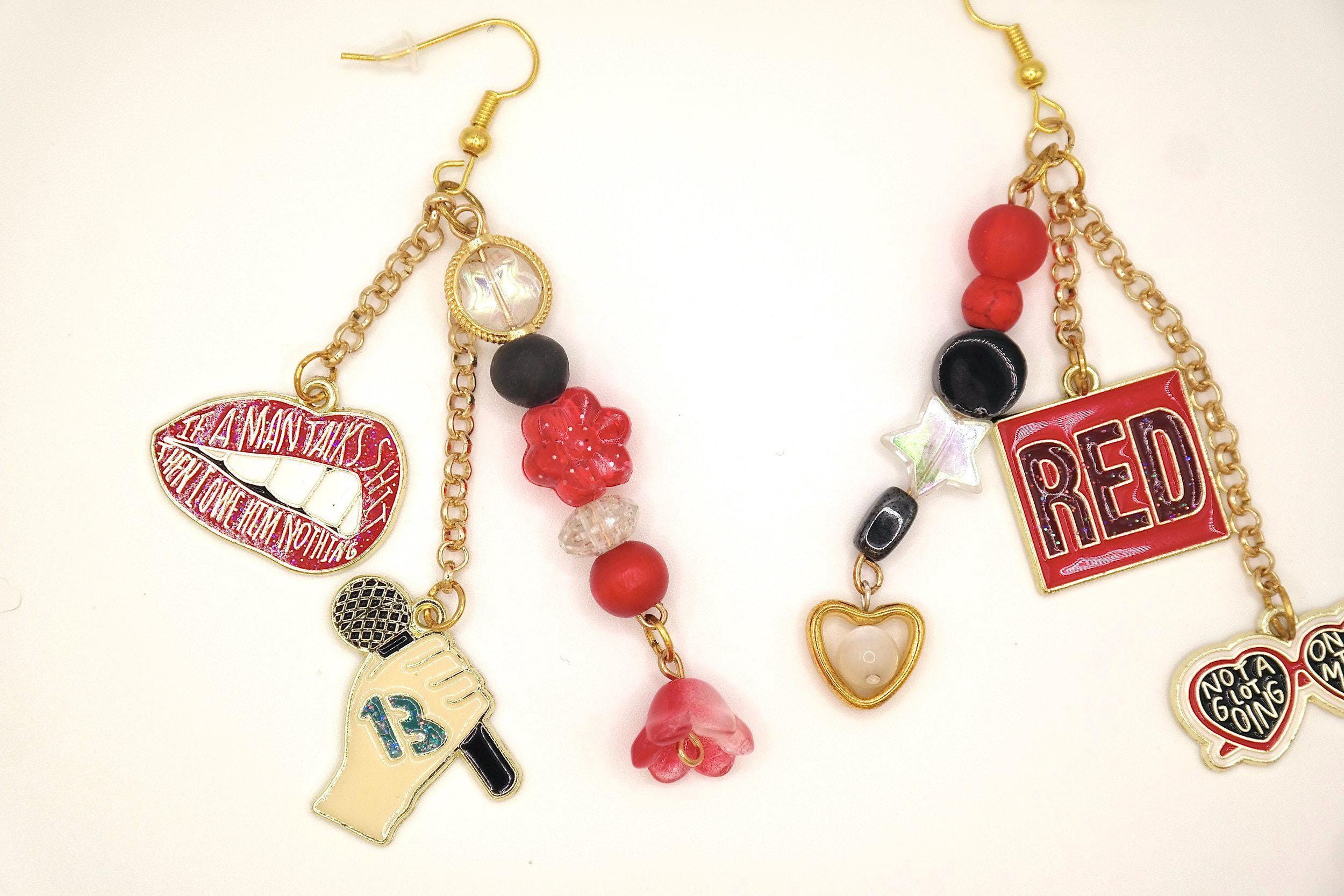 Handmade Taylor Swift Red Era Earrings Size ONE SIZE - 3 Thumbnail