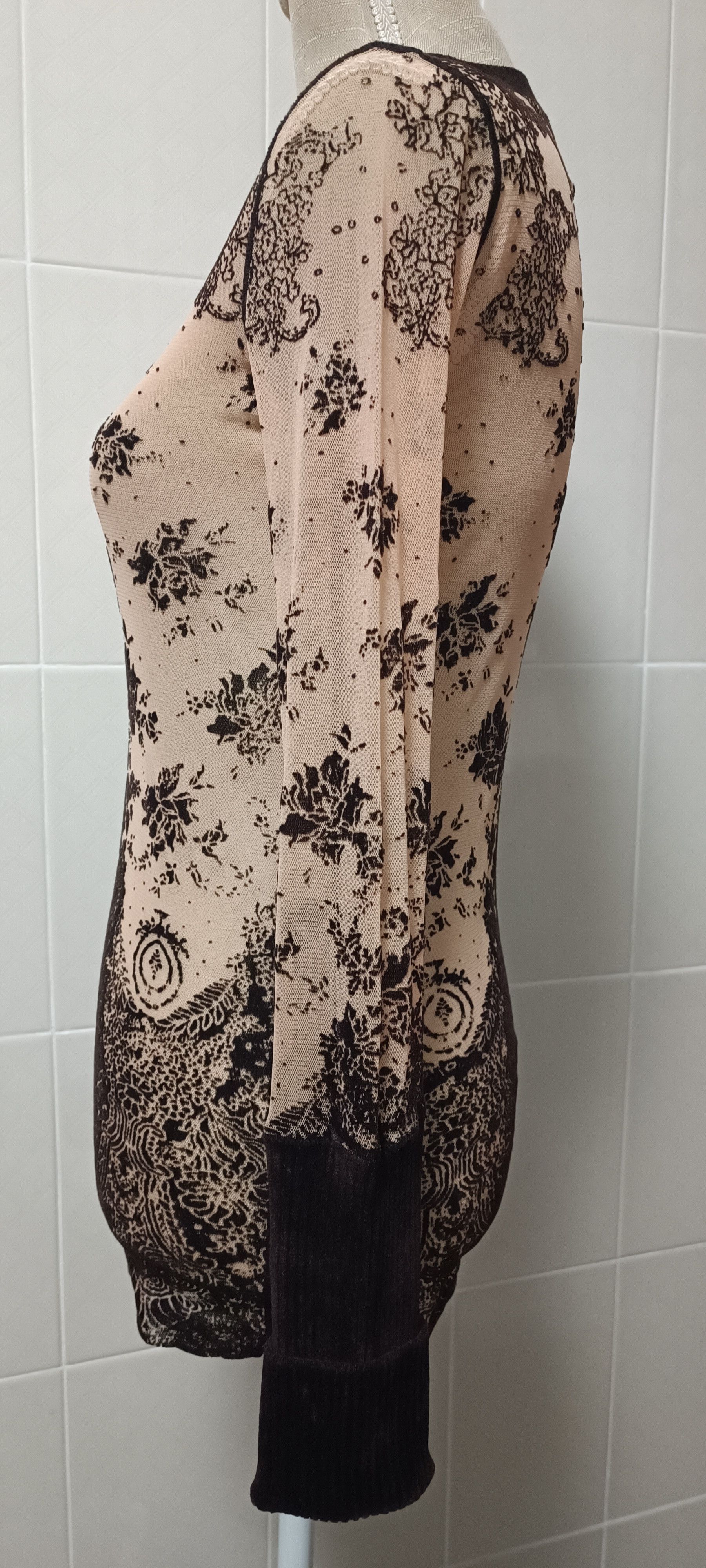 Jean Paul Gaultier Brand new - Nude top with dark brown velvet details Size M / US 6-8 / IT 42-44 - 8 Thumbnail