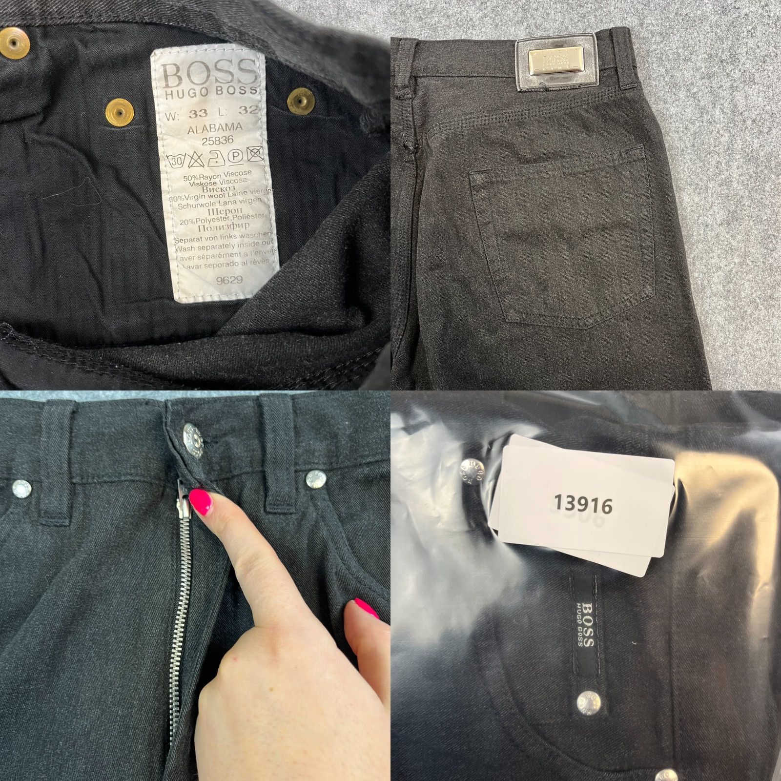 Hugo Boss HUGO BOSS Jeans Regular Straight 32 32 Black Vintage No Denim 5-Pocket Mens Pants Size US 32 / EU 48 - 8 Thumbnail