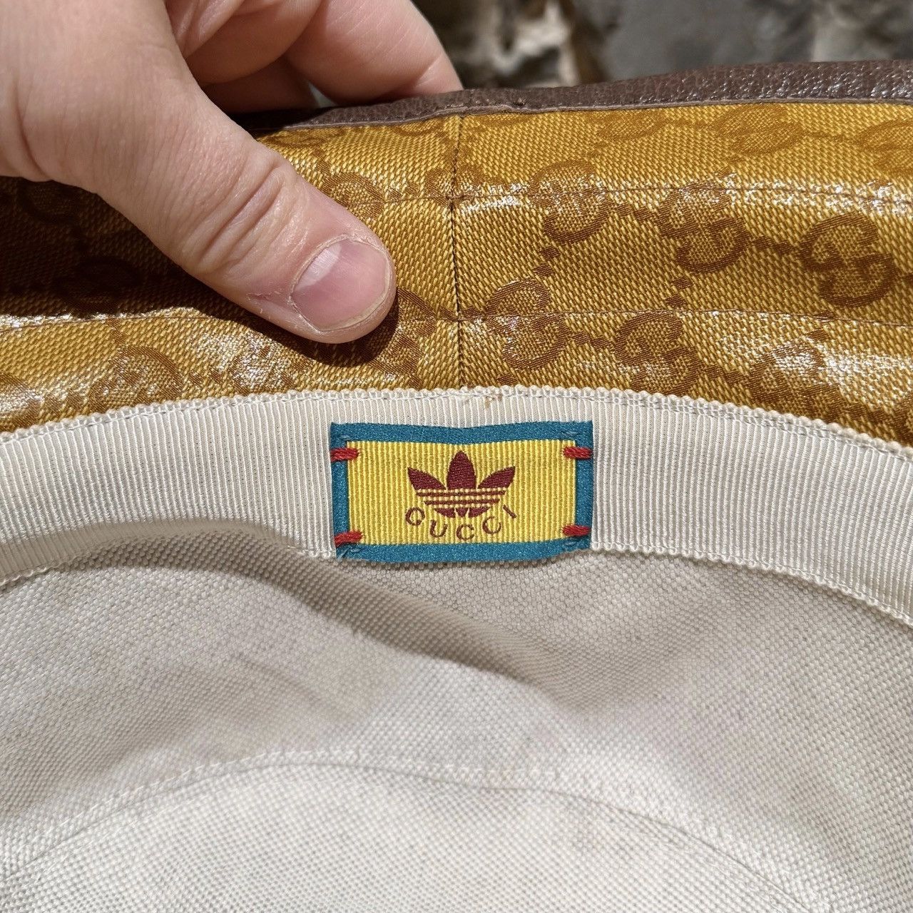 Adidas × Gucci Gucci X Adidas Brown Logo GG Crystal Bucket Hat - L - 59cm Size ONE SIZE - 7 Thumbnail