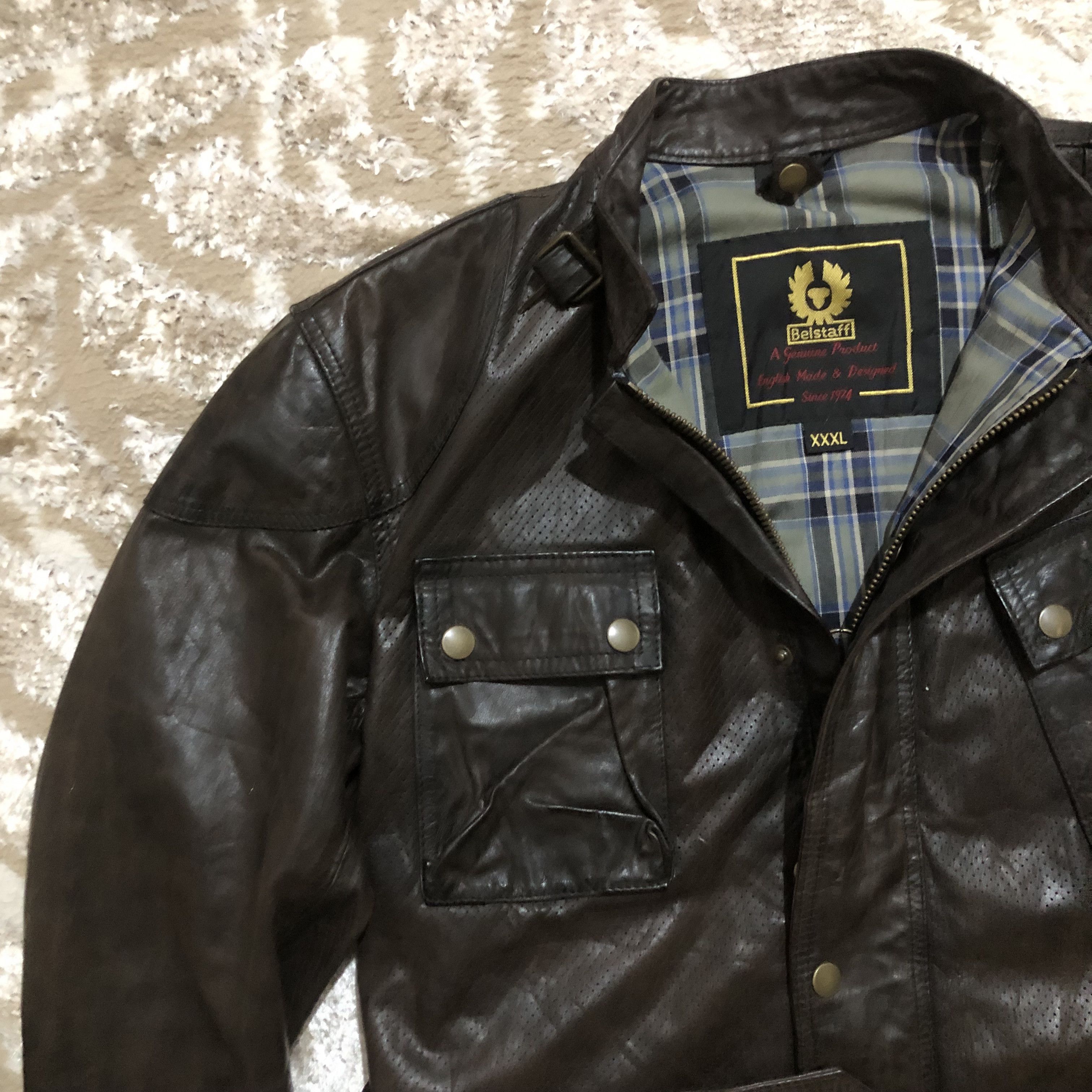 Belstaff Belstaff Panther Leather Jacket Dark Brown Vintage Leather Size US XXL / EU 58 / 5 - 6 Thumbnail