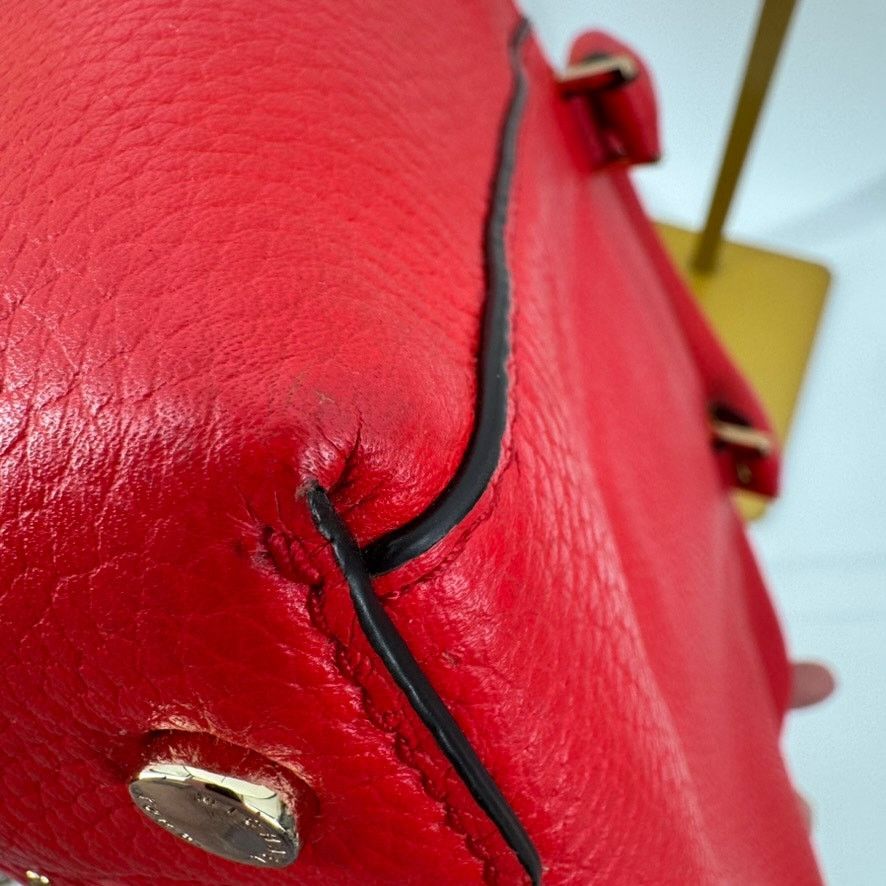 Michael Kors Michael Kors Riley Red Studded Leather Satchel MK Charm Bag Size ONE SIZE - 14 Thumbnail