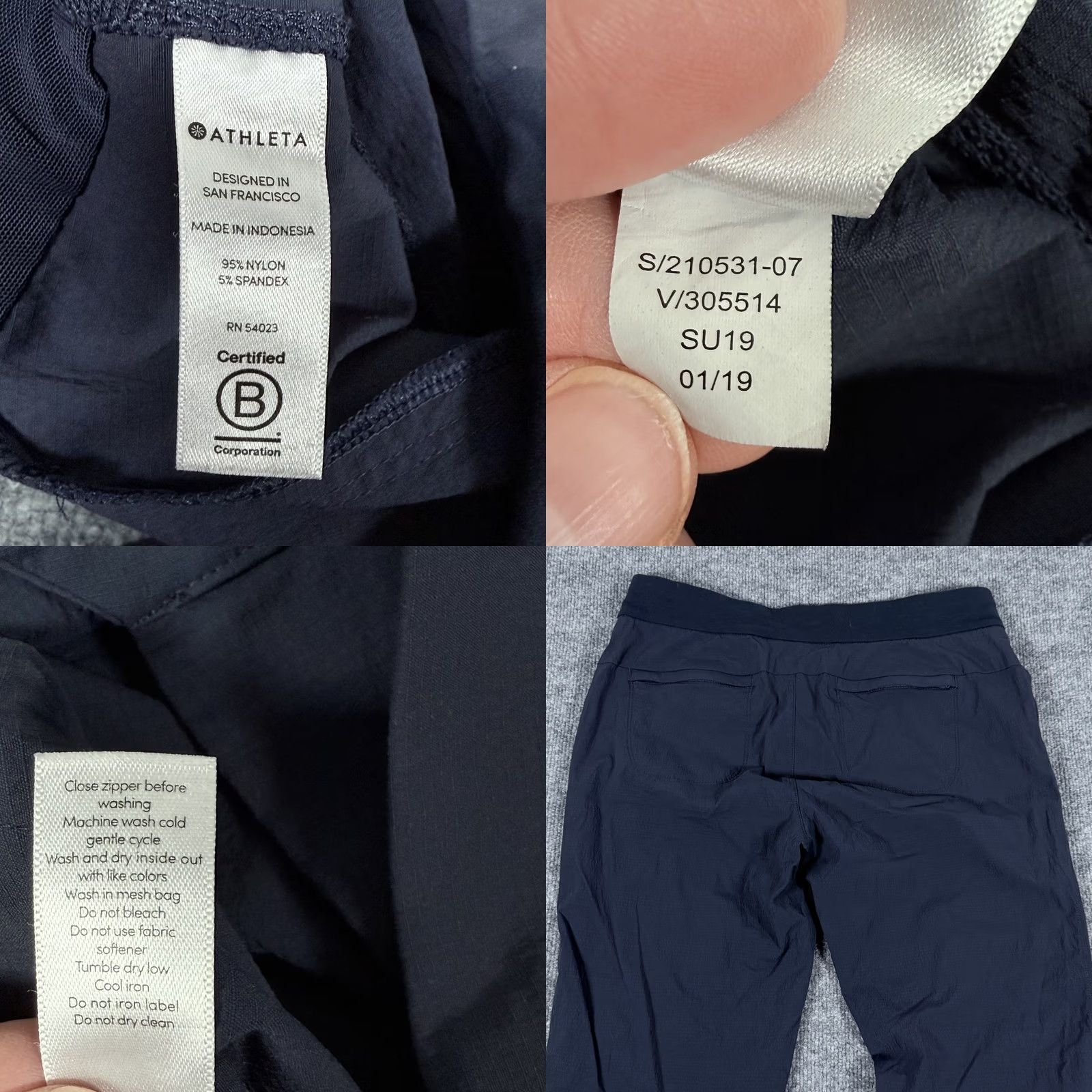 Athleta Athleta Pants Womens Small Navy Outdoor Trek Jogger Drawstring Stretch Nylon Athletic Size 28" / US 6 / IT 42 - 8 Thumbnail